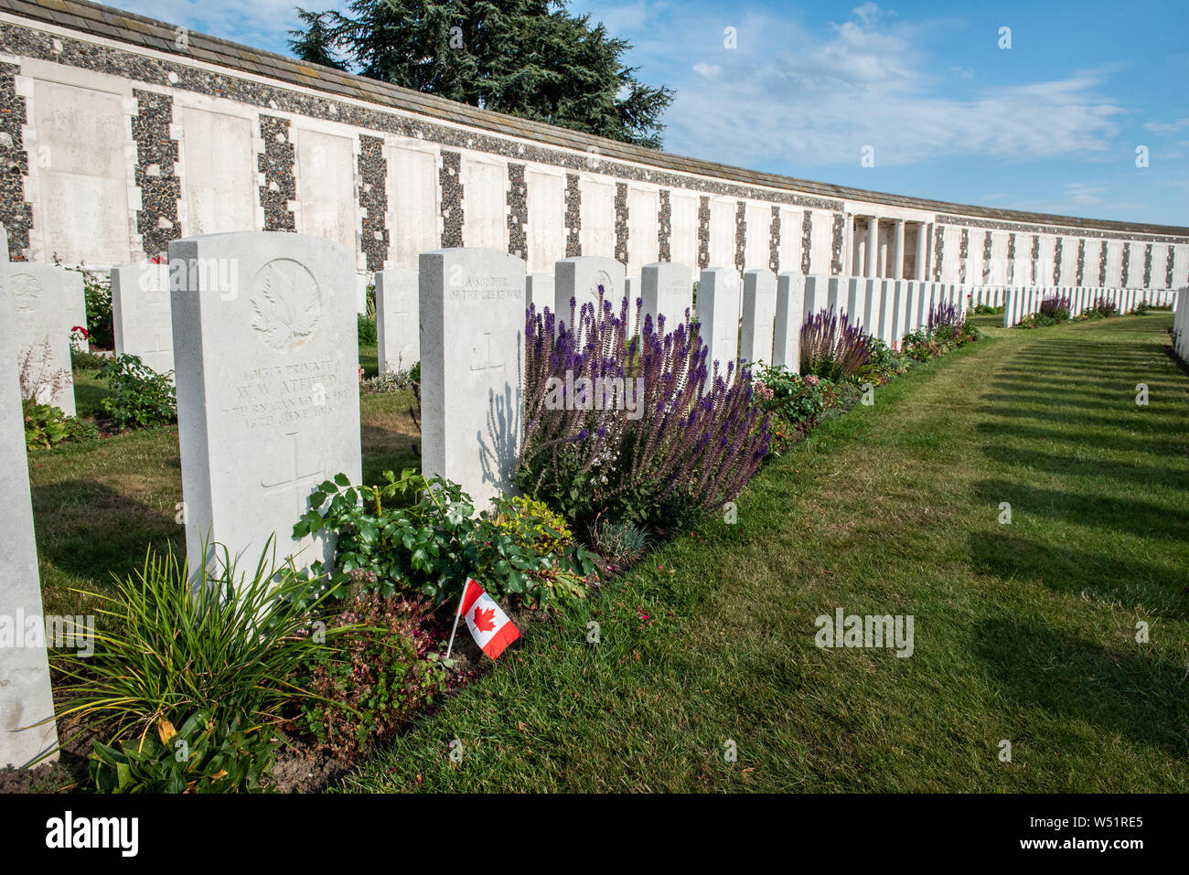 België. Passendale. Cimetière de Tyne Cot près de Ypres, est communément de Commonwealth begraafplaats op het ook de belangrijkste en vasteland getuige van de Banque D'Images