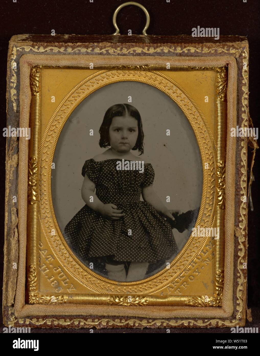 Portrait d'une petite fille, Clark & Holmes (États-Unis, actif 1850), Troy, New York, United States, sur 1856-1860, à la main, ambrotypes Banque D'Images