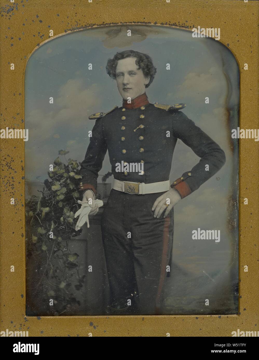 Portrait du lieutenant Robert Horsely Cockerell, William Edward Kilburn (anglais, 1818 - 1891), 1852 - 1855, daguerréotype, colorées à la main, 8,9 x 6,5 cm (3 1/2 x 2 9/16 in Banque D'Images