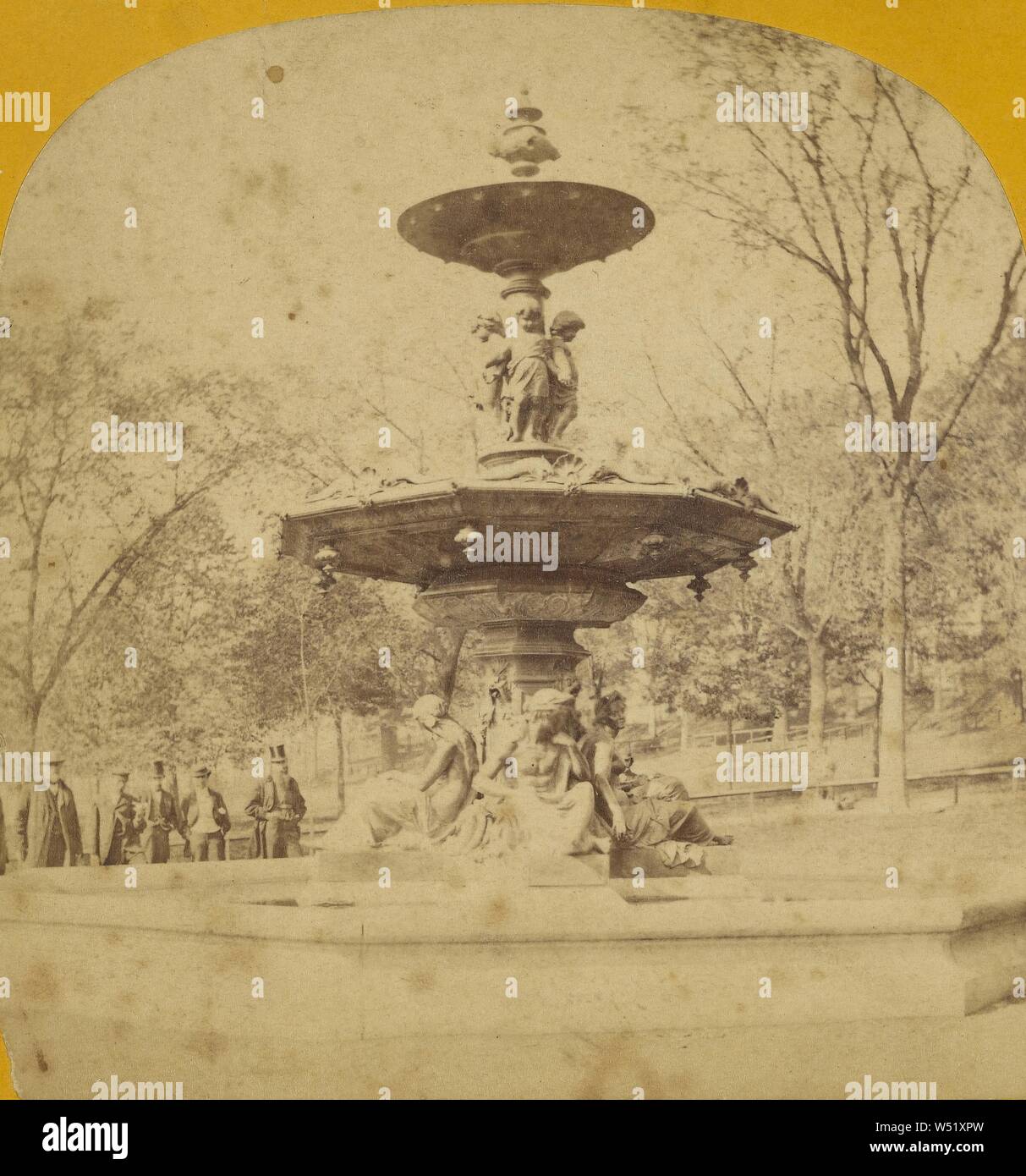 Fontaine de Brewer. Boston Common., Edward L. Allen (États-Unis, Actif 1860 - 1890), vers 1865-1875, à l'albumine argentique Banque D'Images