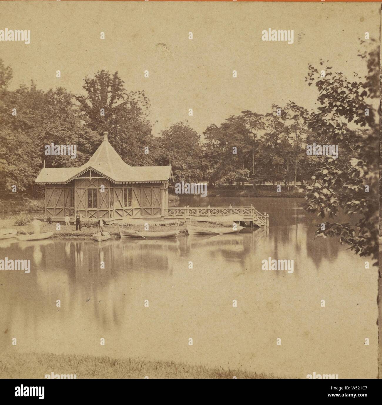 Le lac de la S.W., Druid Hill Park. Baltimore, Md., Edward et Henry T. Anthony & Cie (American, 1862 - 1902), à propos de 1869-1871, à l'albumine argentique Banque D'Images