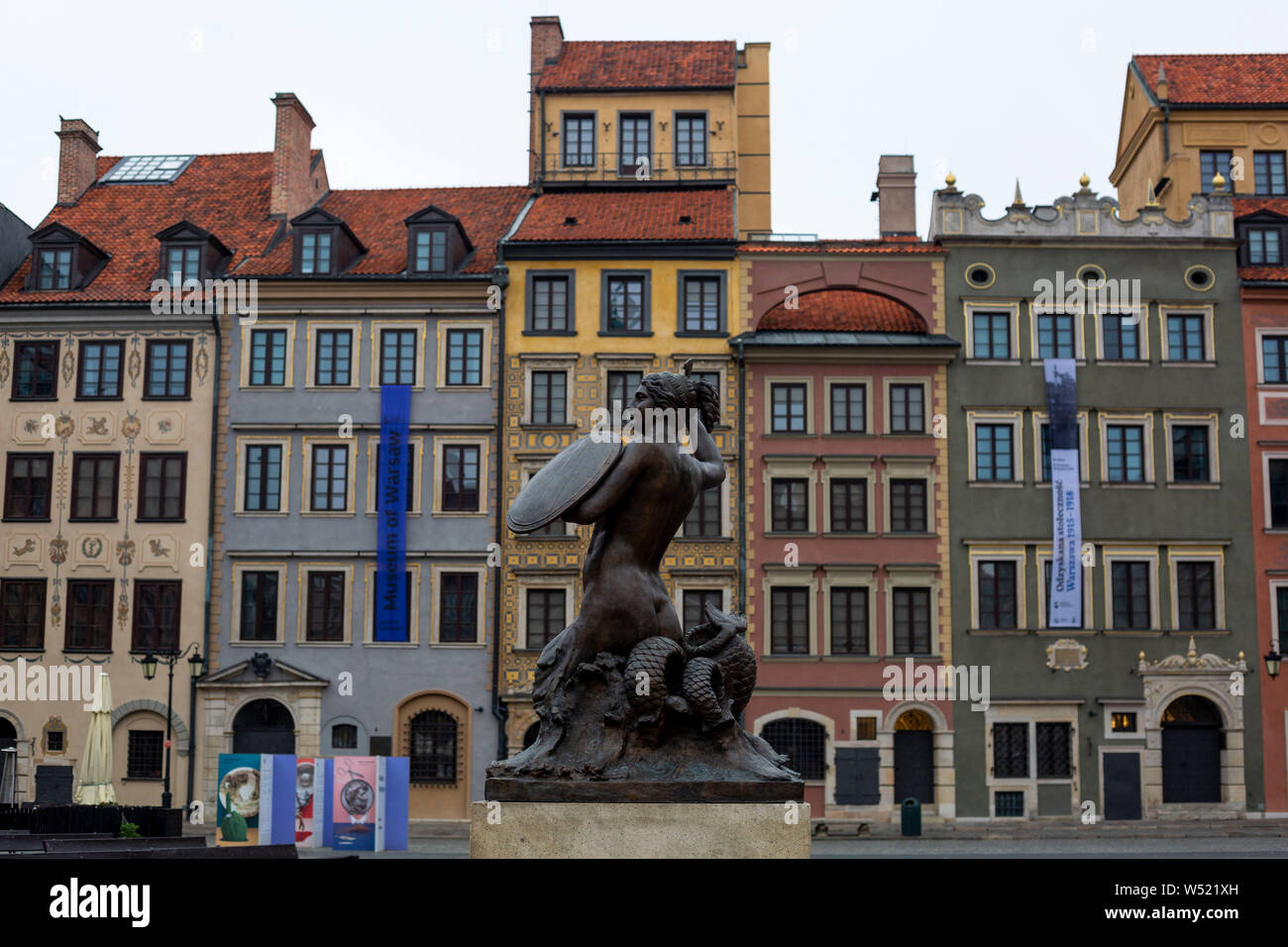 Sirène Monument à Varsovie, Pologne. Banque D'Images