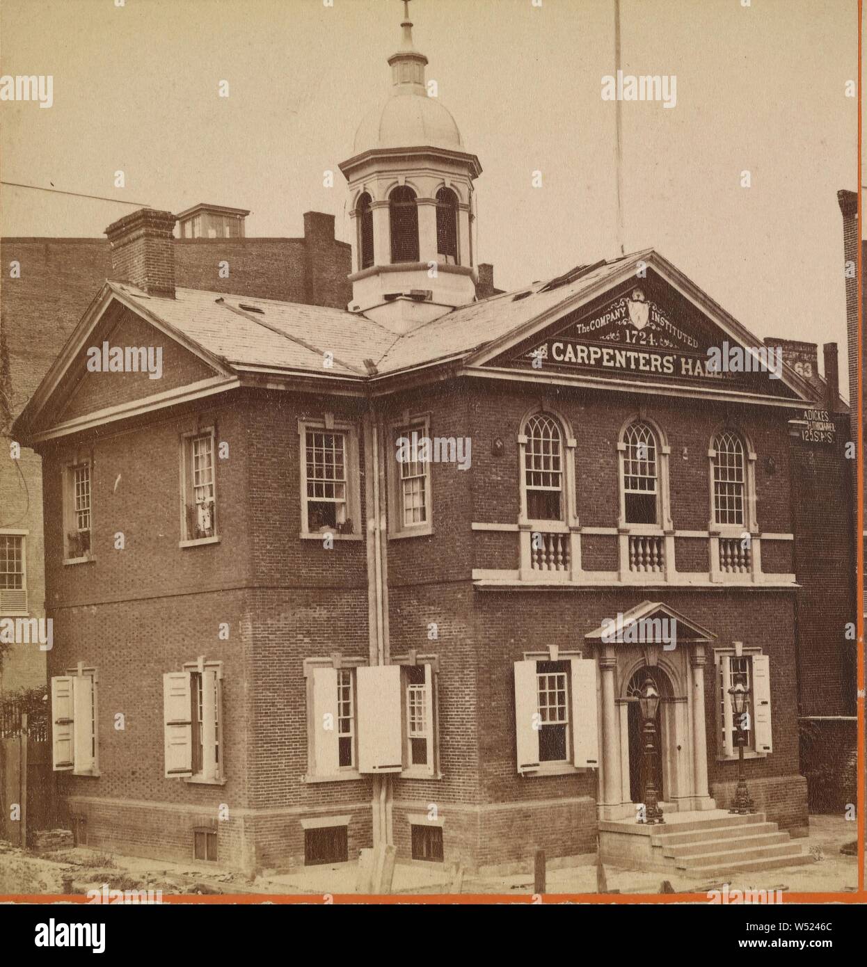 Carpenter's Hall à Philadelphie, Pennsylvanie, William H. Bell (américain, 1830 - 1910), vers 1865-1875, à l'albumine argentique Banque D'Images