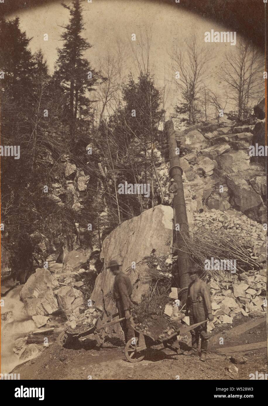 Montrant le cylindre et Rock Arbor. North Adams en Co. travaille, près de Natural Bridge, avril 23d, 1873., William P. Hurd (États-Unis, Actif 1860 - 1870), le 23 avril 1873, à l'albumine argentique Banque D'Images