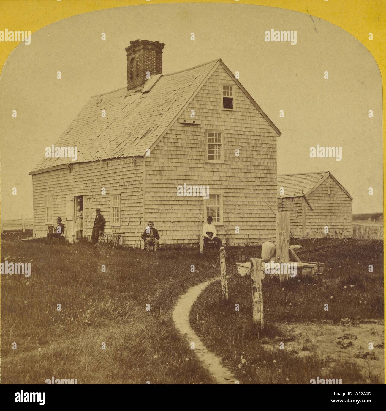 Plus ancienne maison de Nantucket - construit en 1686., Benjamin West Kilburn (américain, 1827 - 1909), vers 1875, à l'albumine argentique Banque D'Images