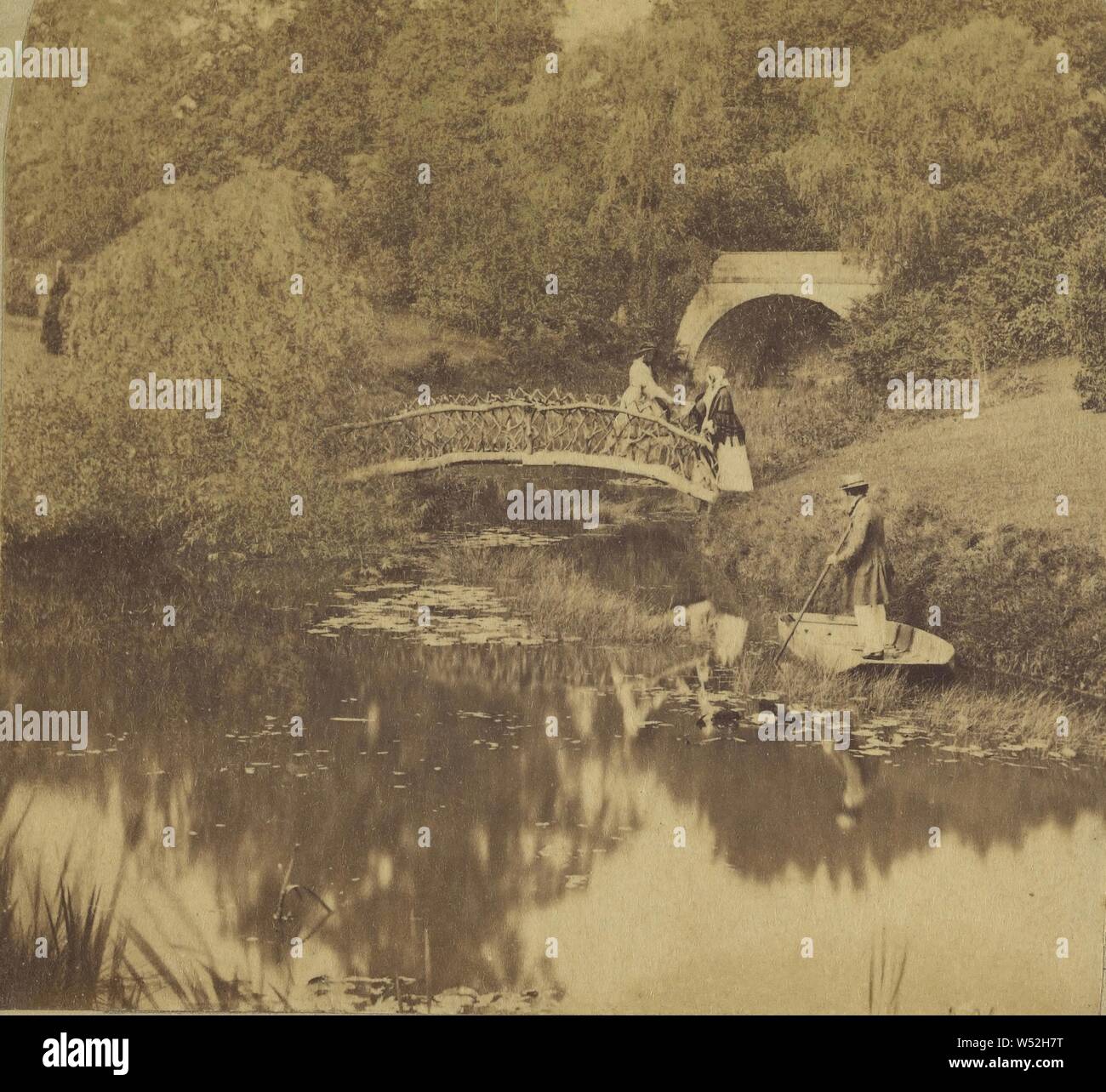 Le parc pont., attribué à Thomas Richard Williams (anglais, 1825 - 1871), vers 1855, à l'albumine argentique Banque D'Images