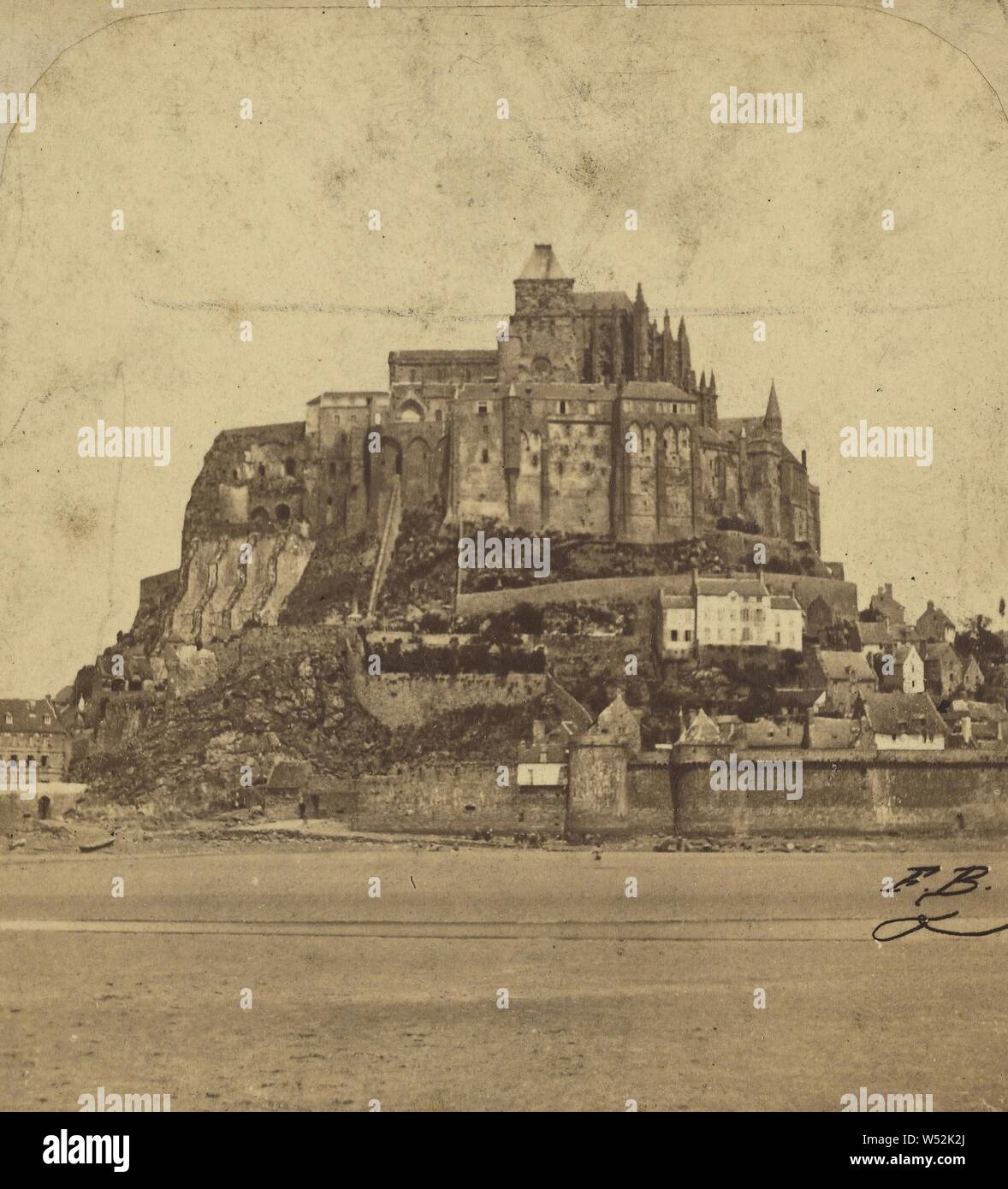 Mont-St. Michel (arrivee), F.B., vers 1865, à l'albumine argentique Banque D'Images