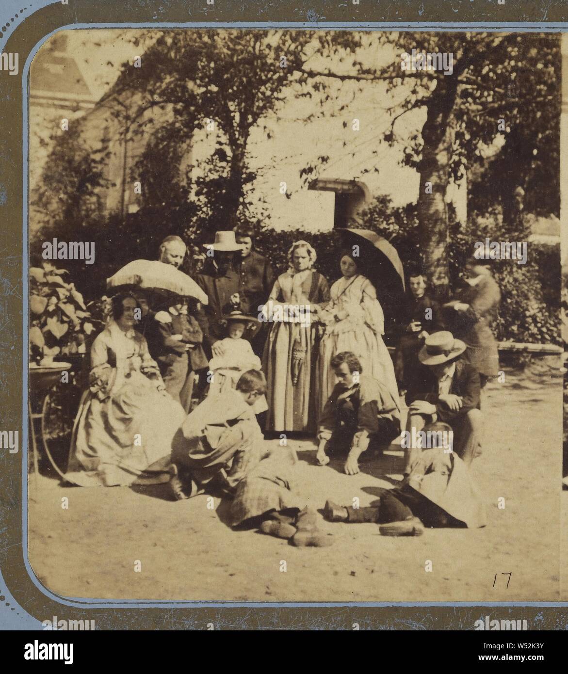 Le jeu de billes, Fraget & Viret, vers 1855, à l'albumine argentique Banque D'Images