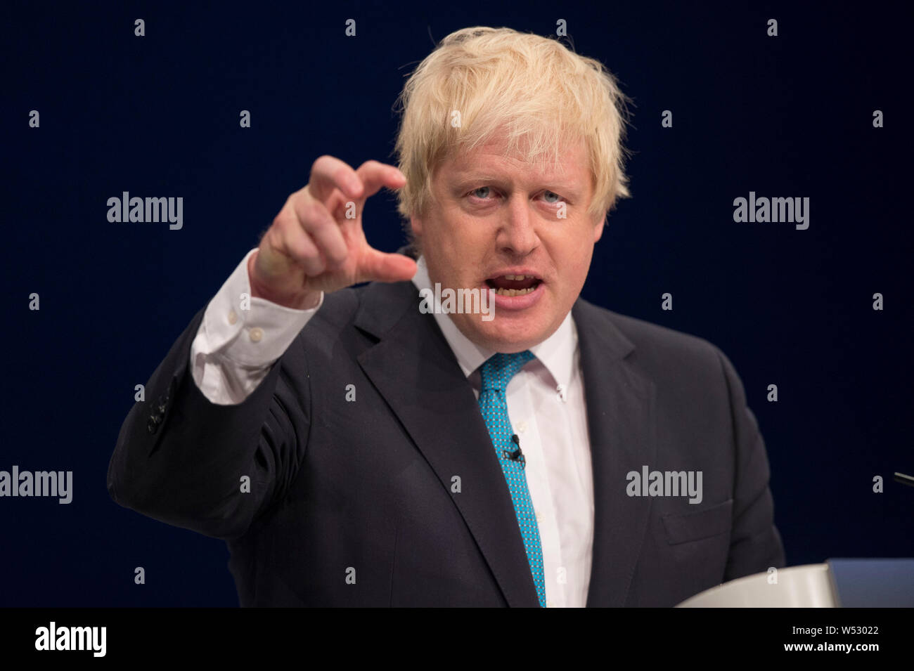 2015 Conférence du parti conservateur, Manchester 06.10.15. Boris Johnson fait son discours à la Conférence des conservateurs, le mardi Manchester 2015 Banque D'Images