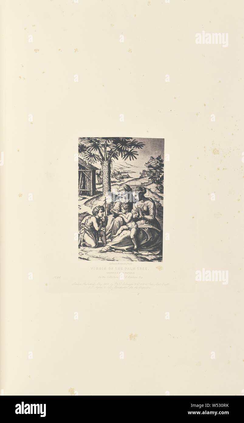 Vierge du Palmier, gravée par M. Antonio, Caldesi & Montecchi (britannique, actif 1850), Londres, Angleterre, 1858, à l'albumine argentique, 16,2 × 11,2 cm (6 3/8 x 4 7/16 in Banque D'Images