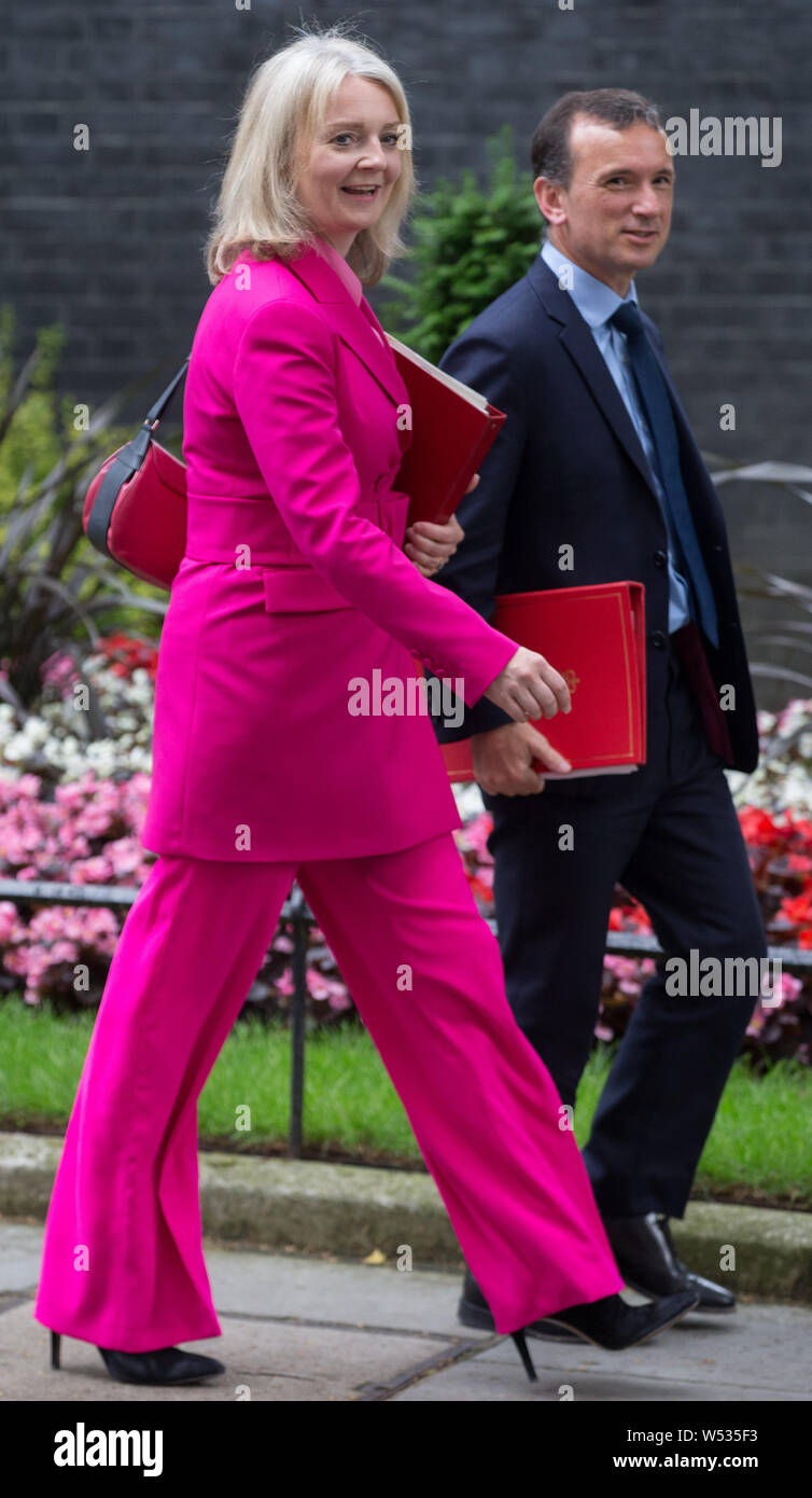 Les ministres partent Downing Street après réunion du cabinet. Avec : Elizabeth Truss, député, Alun MP Cairns où : London, Royaume-Uni Quand : 25 Juin 2019 Crédit : Wheatley/WENN Banque D'Images