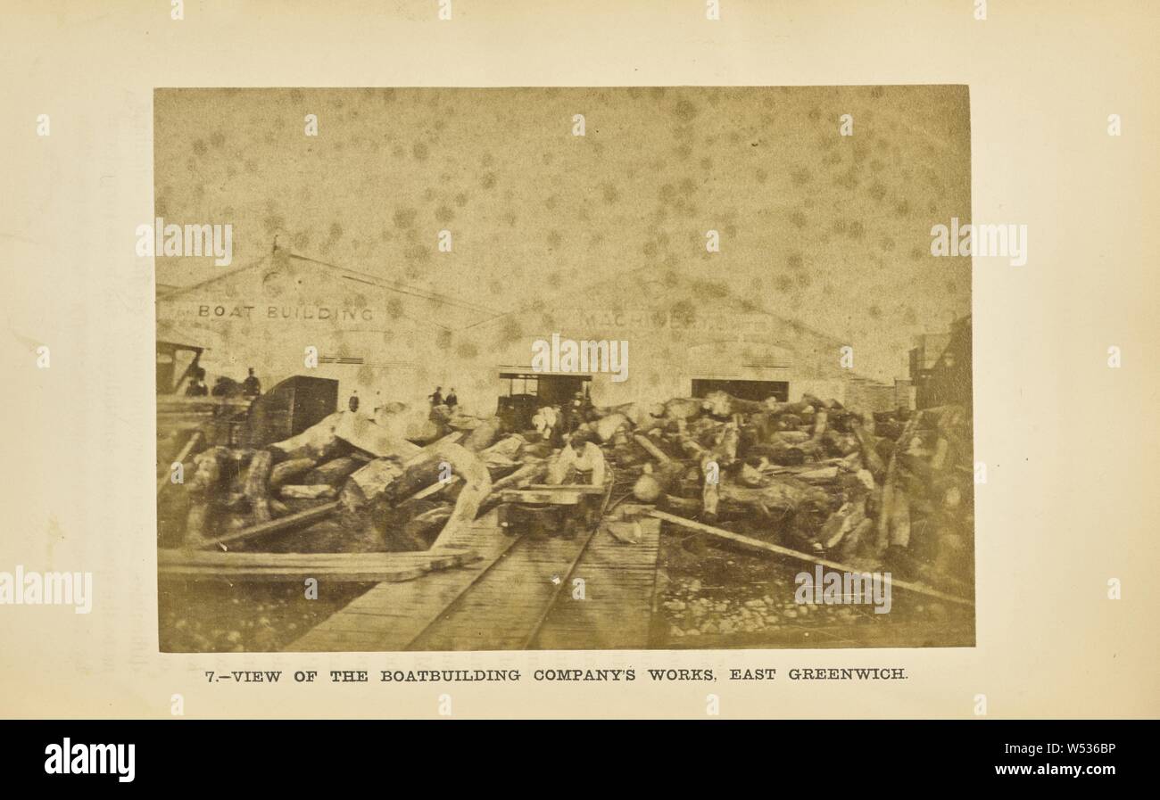 La société Boat-Building national : les Œuvres de l'entreprise, à l'est de Greenwich, P. Barry (britannique, active 1860s), Londres, Angleterre, 1863, à l'albumine argentique 9,8 x 14,2 cm, (3 7/8 x 5 9/16 in Banque D'Images