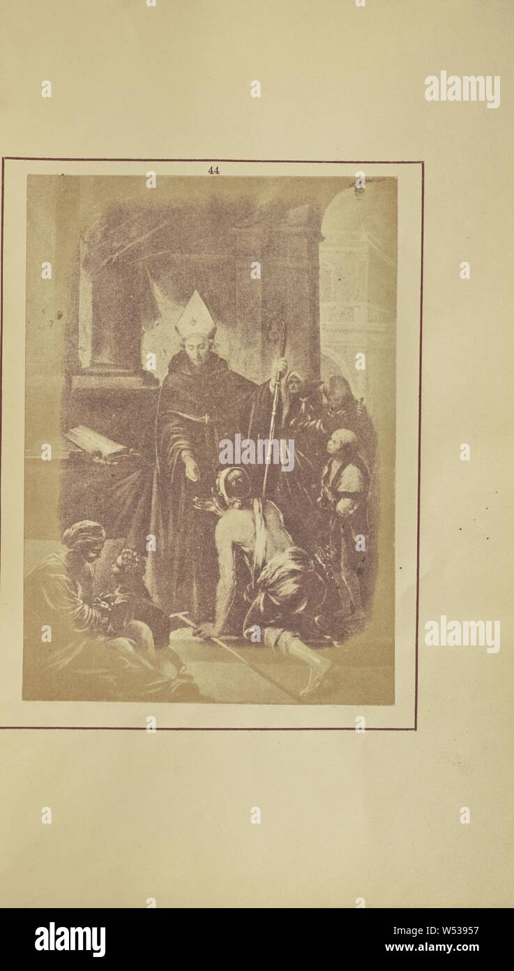 Saint Thomas de Villanueva, Archevêque de Valence, l'aumône à la porte de sa cathédrale, Nikolaas Henneman (britannique, 1813 - 1893), Londres, Angleterre, 1847, impression sur papier salé, 12,8 × 9,2 cm (5 1/16 x 3 5/8 in Banque D'Images