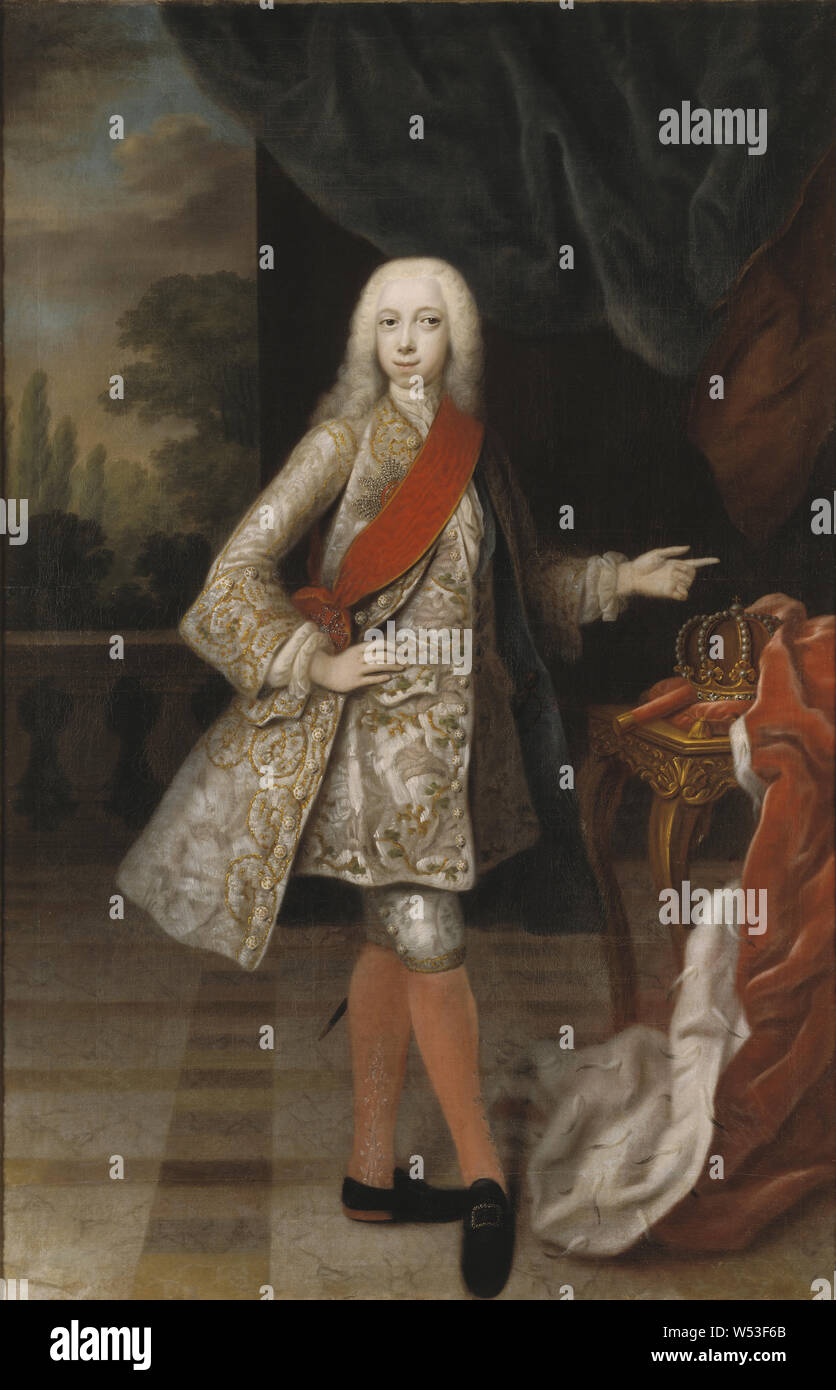 Après Balthasar Denner, Peter III, 1728-62, duc de Holstein-Gottorp, peinture, Pierre III de Russie, huile sur toile, 184 cm, hauteur de 72,4 pouces (largeur), 118 cm (46,4 pouces,) Banque D'Images