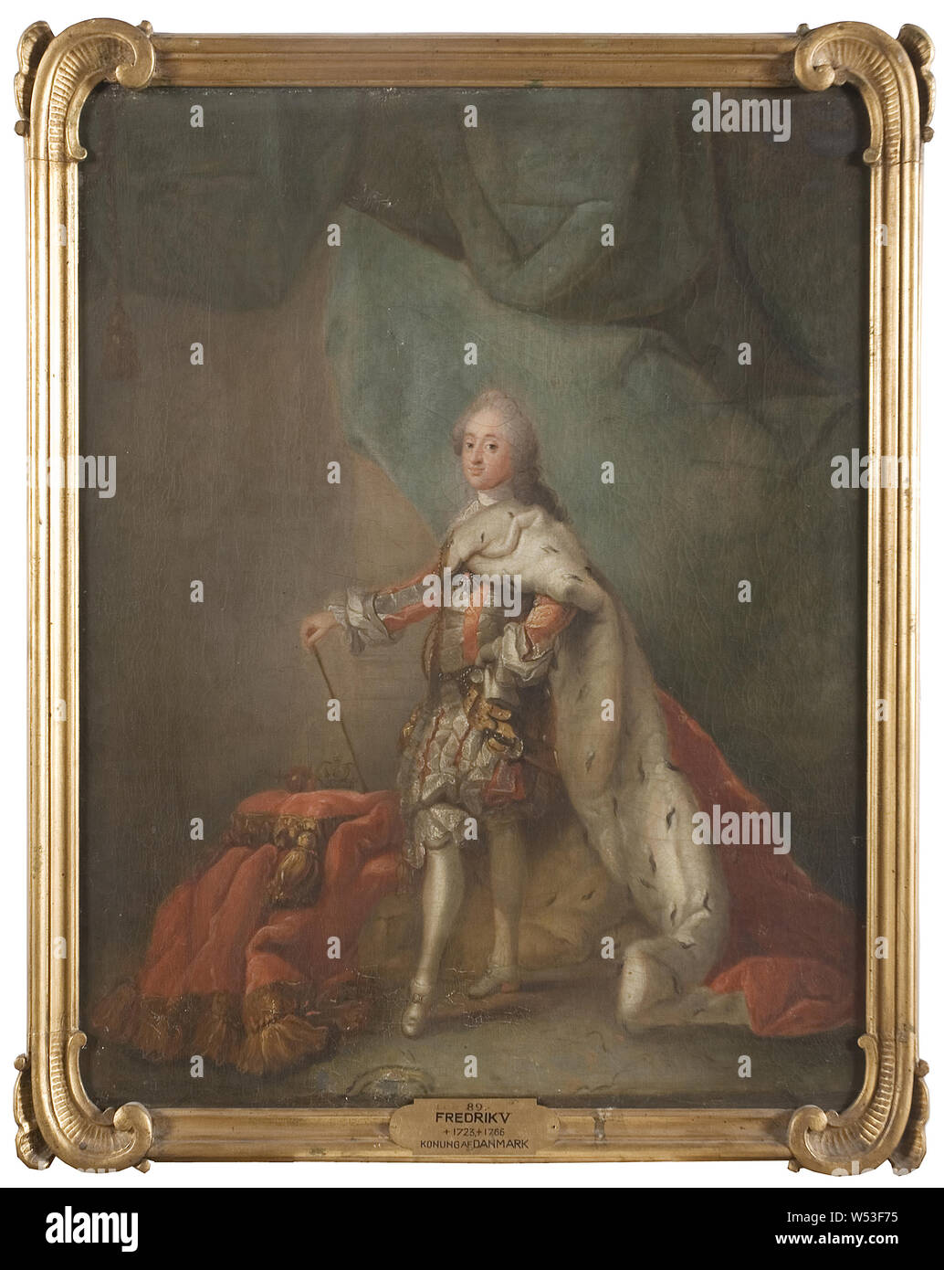 Atelier de Carl Gustaf Pilo, le roi Frederik V, Fredrik V, 1723-66, Roi du Danemark et de la Norvège, de l'huile sur toile, hauteur, 78 cm (30,7 po), largeur, 62 cm (24,4 pouces) Banque D'Images