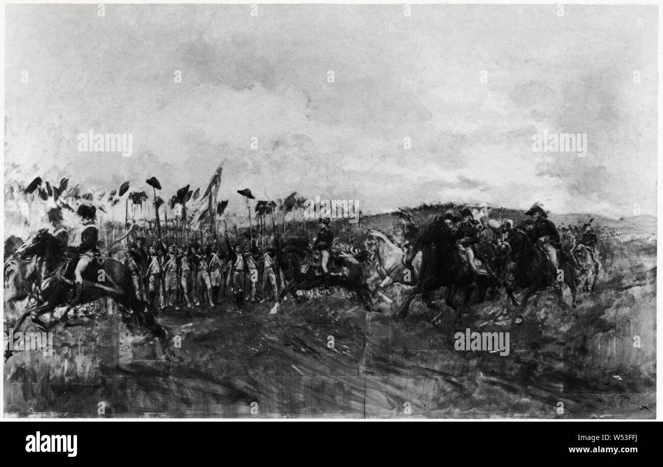 JEAN-LOUIS-ERNEST MEISSONIER. (1815-1891). LE MATIN DE CASTIGLIONE. (5 AOUT 1796). PANNEAU MARQUETÉ. Banque D'Images