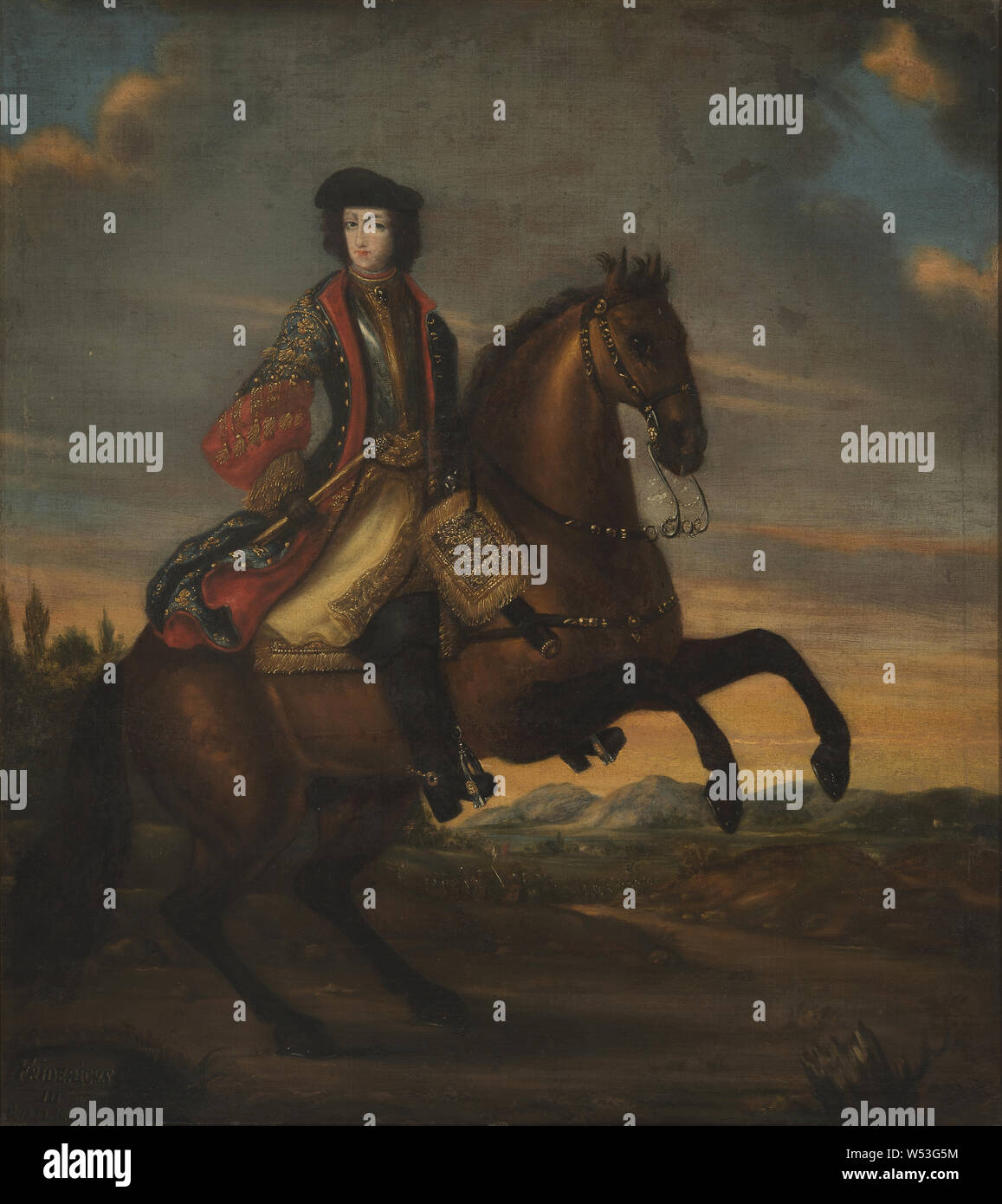 Fredrik IV, 1671-1730, duc de Holstein-Gottorp, peinture, portrait équestre, Frederick IV, 1689, huile sur toile, hauteur, 128 cm (50,3 po), largeur, 118 cm (46,4 pouces) Banque D'Images
