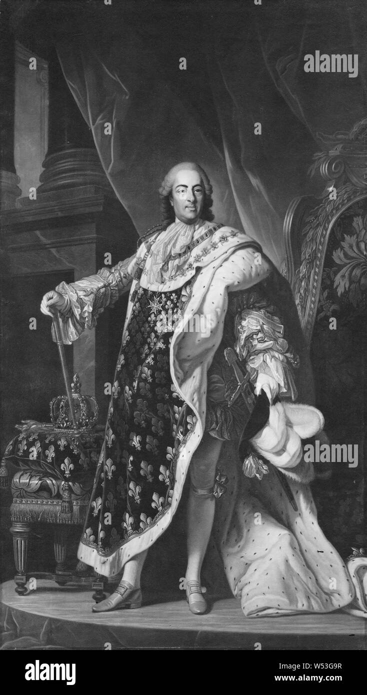 Louis-Michel Van Loo, le roi Louis XV, Louis XV, 1710-1774, Roi de France, peinture, huile sur toile, 260 cm de hauteur, (102,3 pouces), largeur, 153 cm (60,2 pouces) Banque D'Images