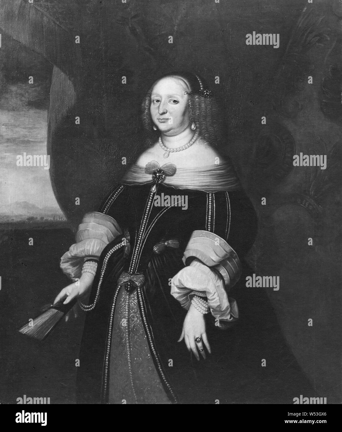 Salomon Duarte, Sofia Eleonora, 1609-1671, princesse de Saxe Pays Comtesse de Hessen-Darmstadt, peinture, 1666, huile sur toile, hauteur, 145 cm (57 po), largeur, 124 cm (48,8 pouces), signé, S. Duarte fc Banque D'Images