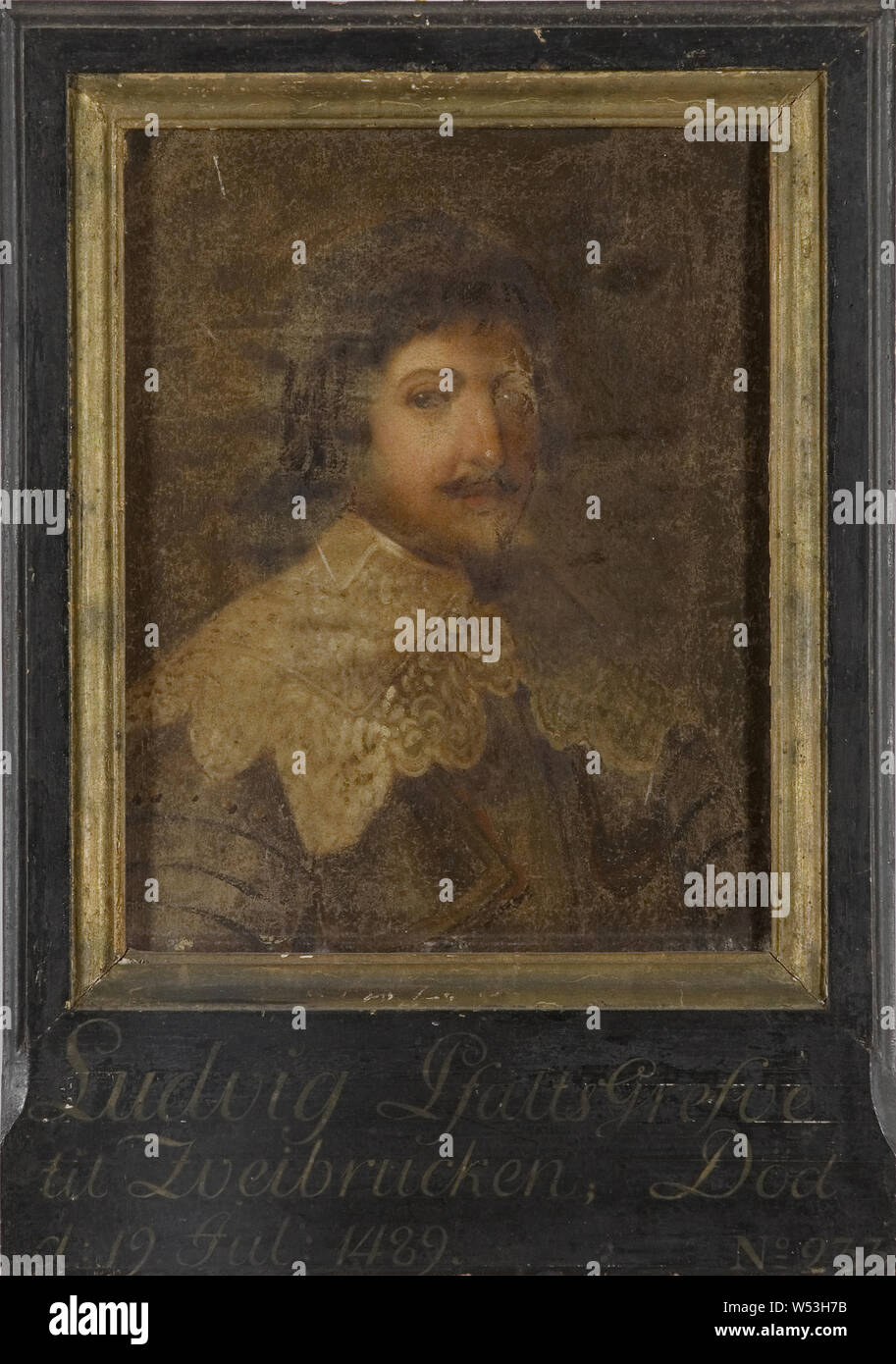 Ludvig I de Pfalz-Zweibrücken, homme inconnu probablement prince, peinture, portrait, Louis Ier, comte palatin de Deux-ponts, huile sur toile, hauteur, 27 cm (10,6 po), largeur, 22 cm (8,6 pouces), Banque D'Images