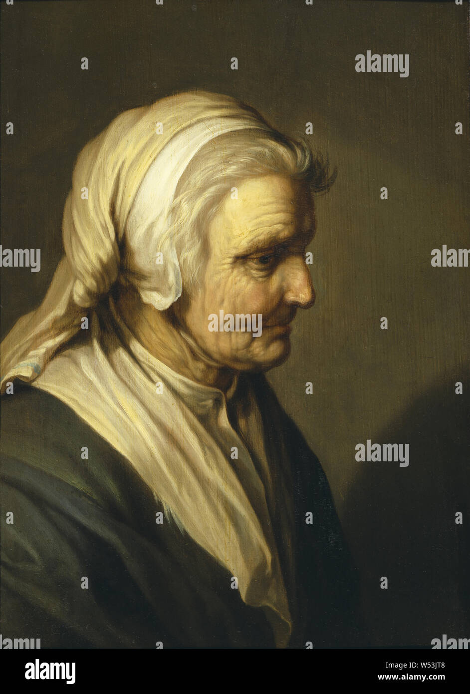 Abraham Bloemaert, vieille femme, Gumma, peinture, 1635, huile sur chêne, hauteur, 37 cm (14,5 po), largeur, 27 cm (10,6 pouces), Signerad Blomaert, A. 1635 fc, ci-dessous, à droite Banque D'Images