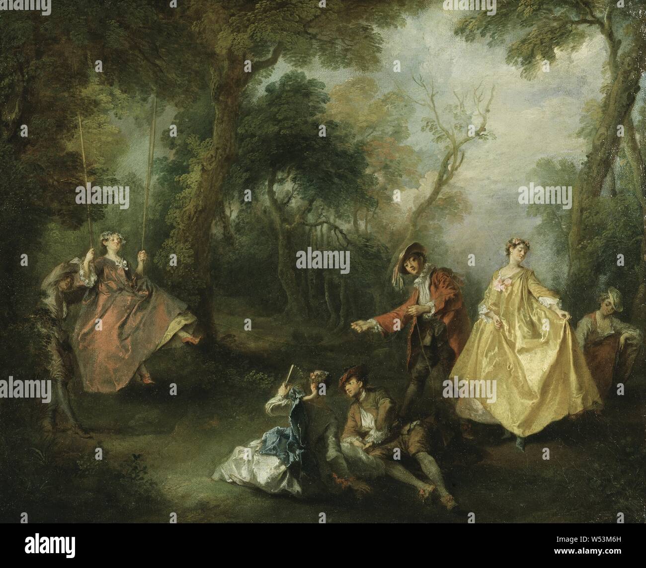 Nicolas Lancret, le swing, le Gungan, peinture, huile sur toile, hauteur, 37 cm (14,5 po), largeur, 47 cm (18,5 pouces) Banque D'Images