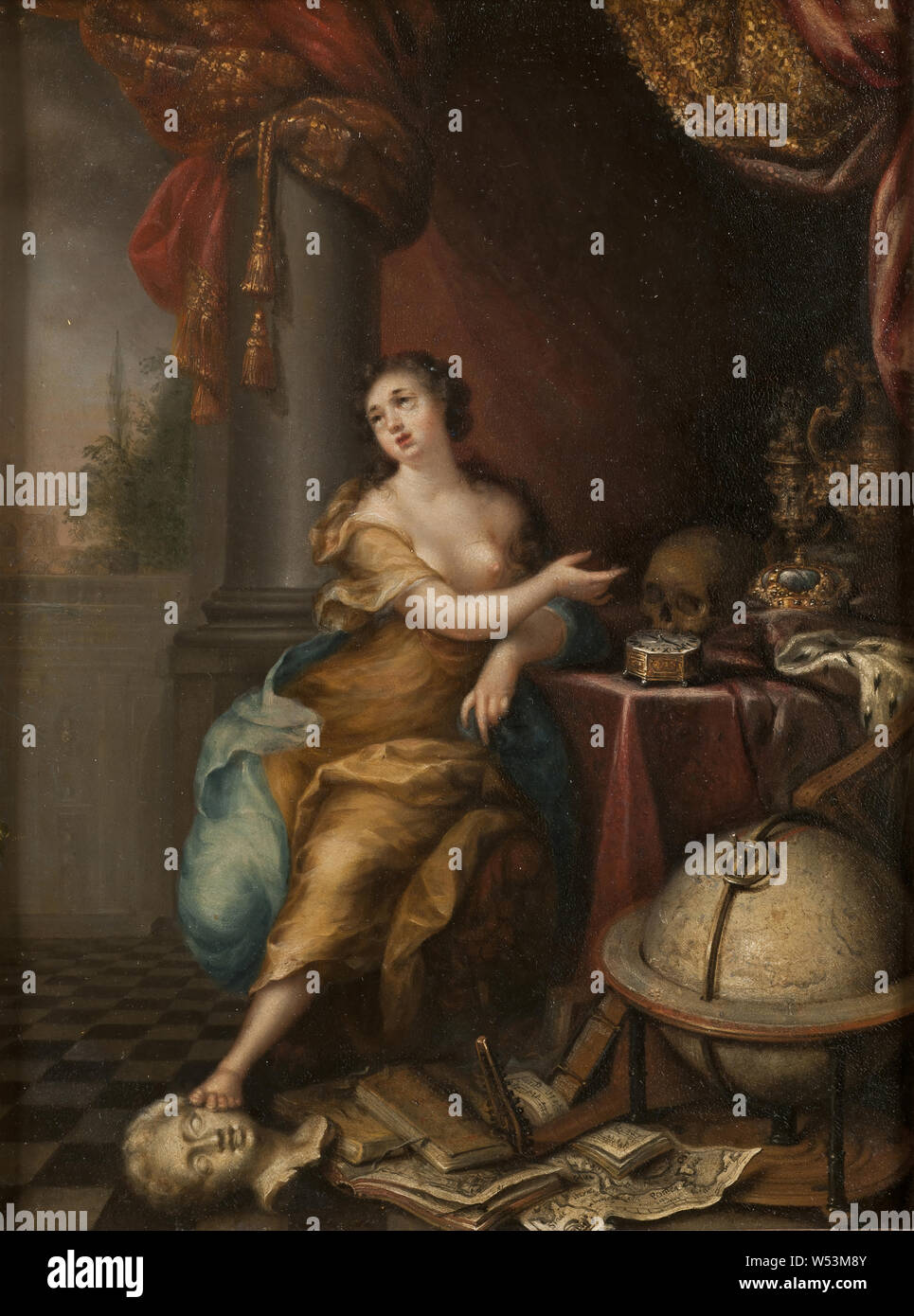 Andreas von Behn, allégorie sur la vanité de la vie, peinture, huile sur cuivre, hauteur : 23 cm (9), Largeur : 17 cm (6,6) Banque D'Images