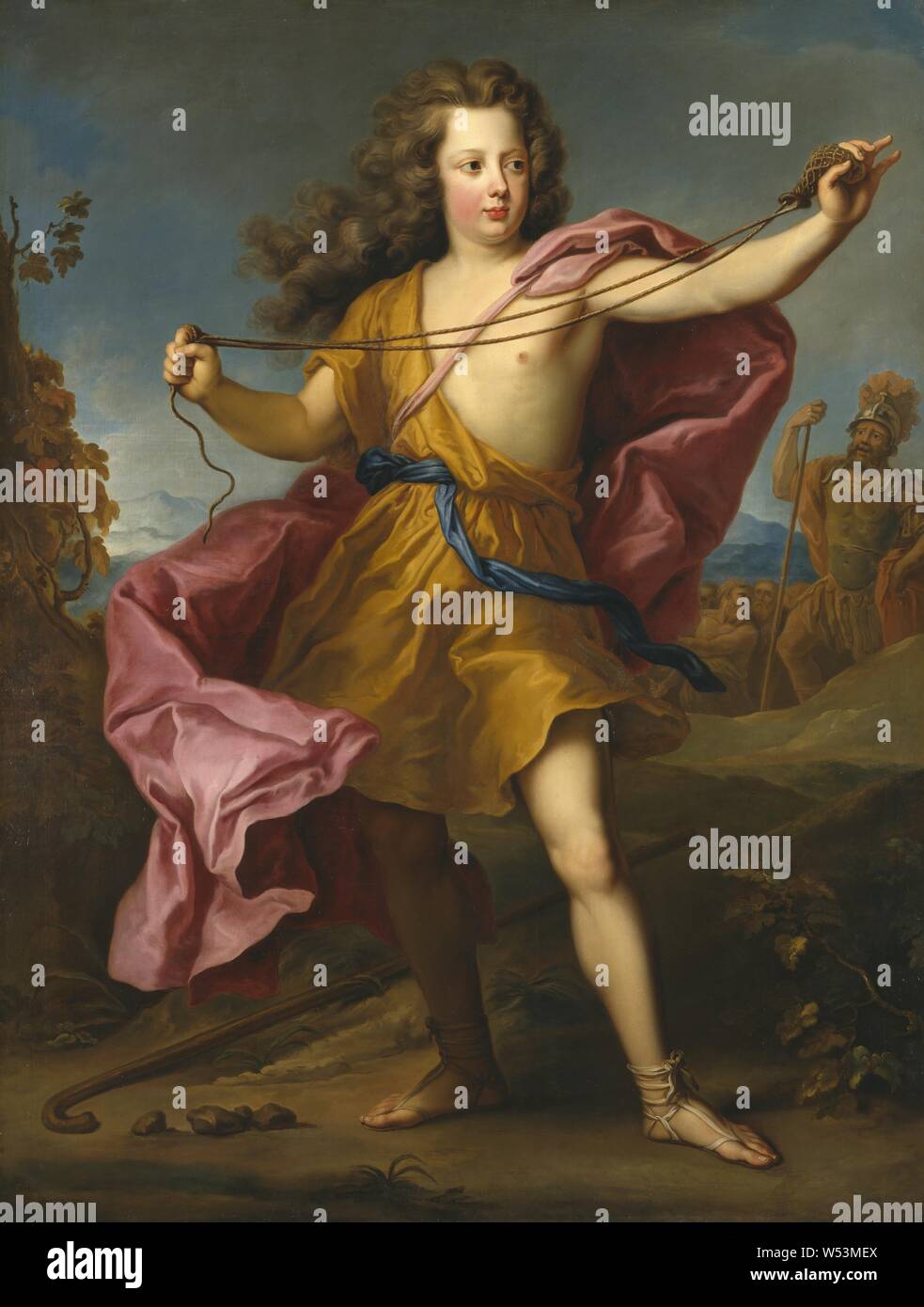 Après Antonie Schoojant, King Frederik Vilhelm I, Fredrik Vilhelm I, 1688-1740, roi de Prusse, peinture, Frédéric-guillaume de Prusse, huile sur toile, plein la figure, debout, la tête droite, comme David avec le serpent, hauteur, 178 cm (70 pouces), de largeur, de 135 cm (53,1 pouces) Banque D'Images