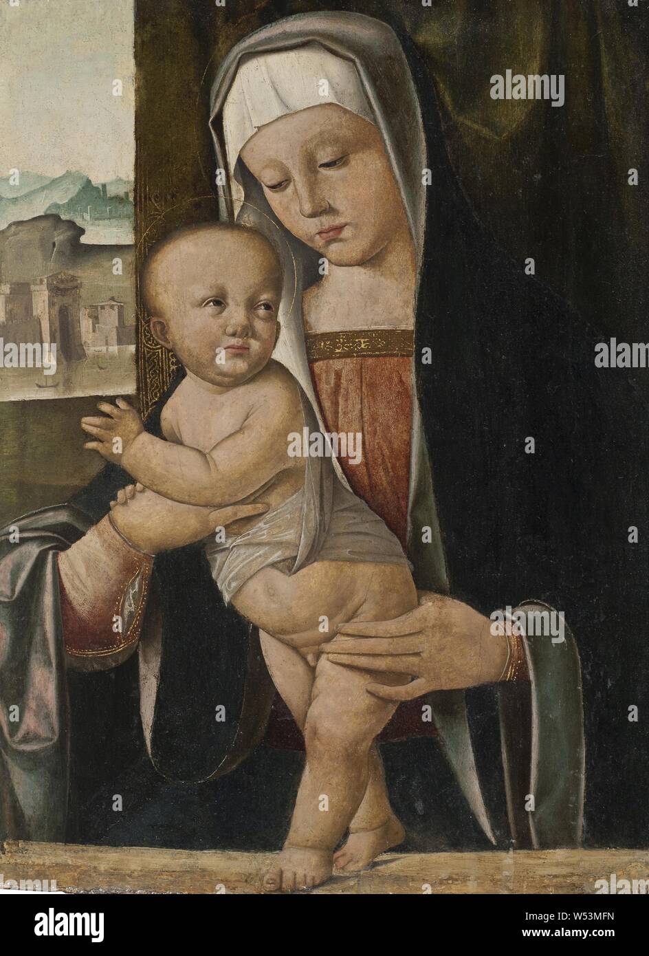 Marco Basaiti, vierge et l'enfant, peinture, art religieux, entre environ 1504 et environ 1530, huile sur panneau, hauteur, 42 cm (16,5 po), largeur, 32 cm (12,5 pouces) Banque D'Images