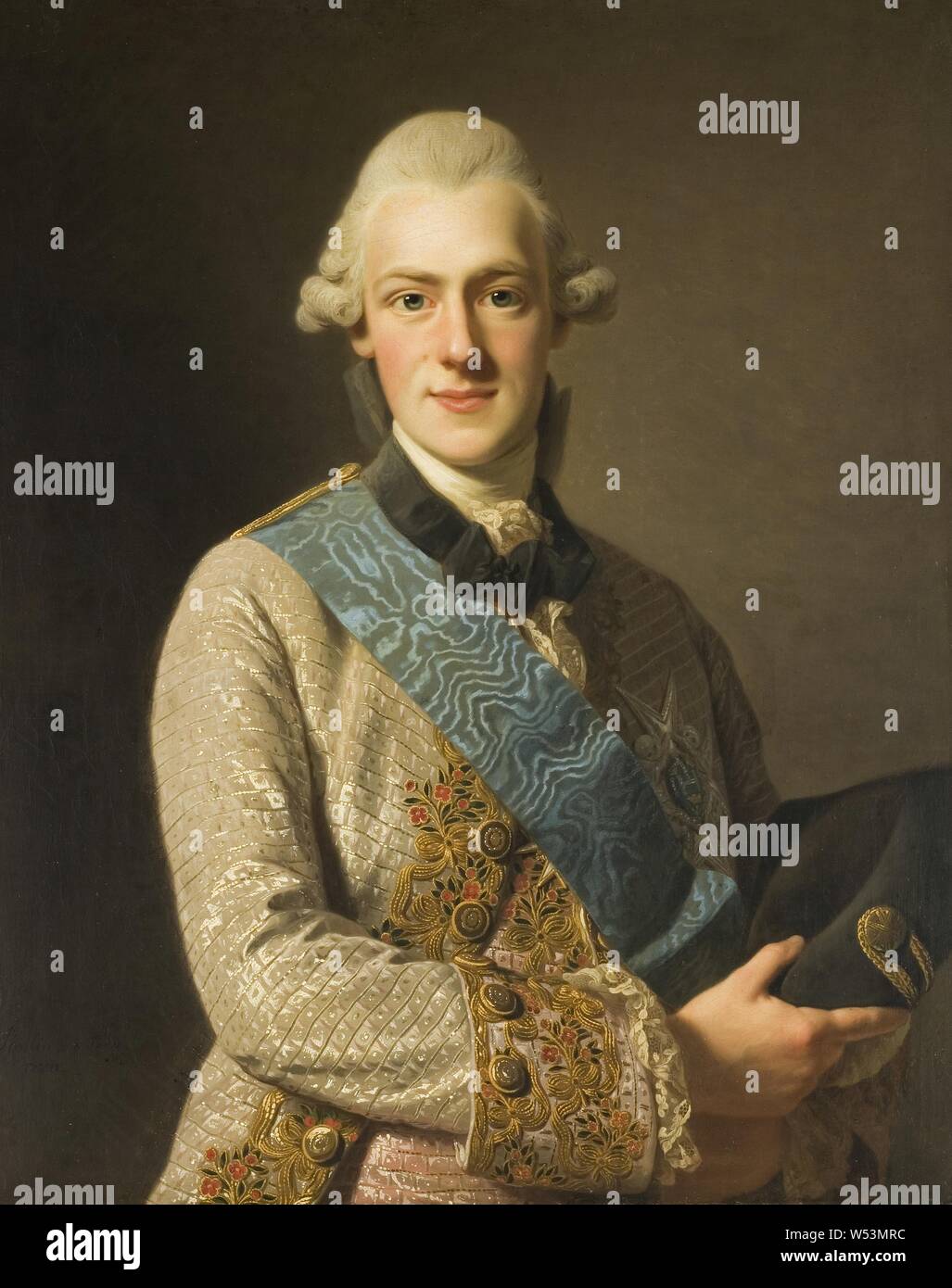 Alexander Roslin, Prince Adolf Fredrik Adolf Fredrik, Duke, Gustav III, le frère d'Adolf Fredrik, 1750-1803, Prince de Suède, Gustav III, frère, peinture, portrait, Prince Frederick Adolphe de Suède, 1770, huile sur toile, hauteur, 82 cm (32,2 po), largeur, 65 cm (25,5 pouces), signé, Roslin à Paris 1770 Banque D'Images