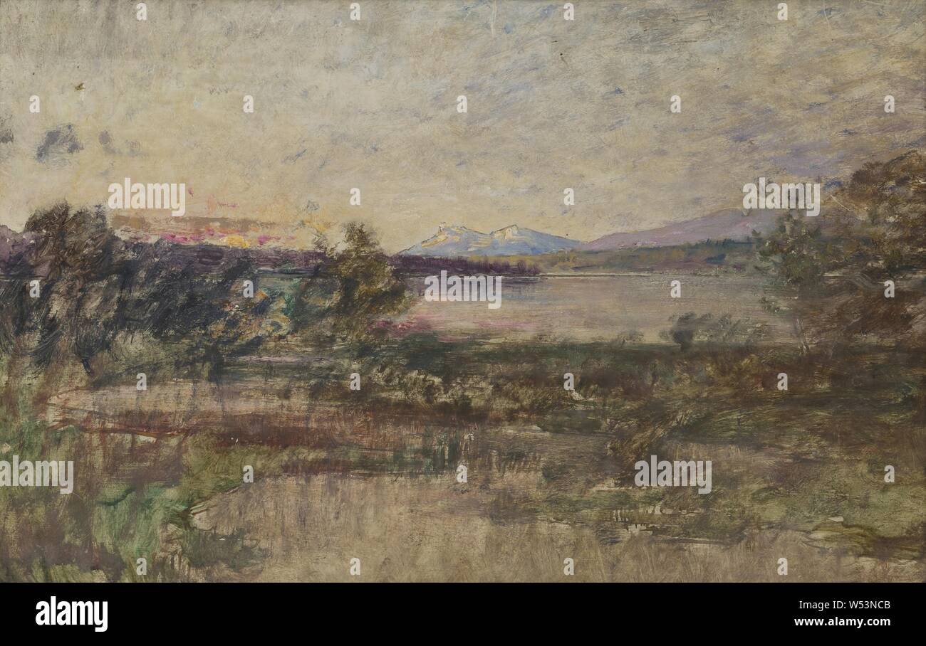 Alfred Wahlberg, Paysage, peinture, l'art du paysage, huile sur panneau, hauteur, 27 cm (10,6 po), largeur, 41 cm (16,1 pouces) Banque D'Images