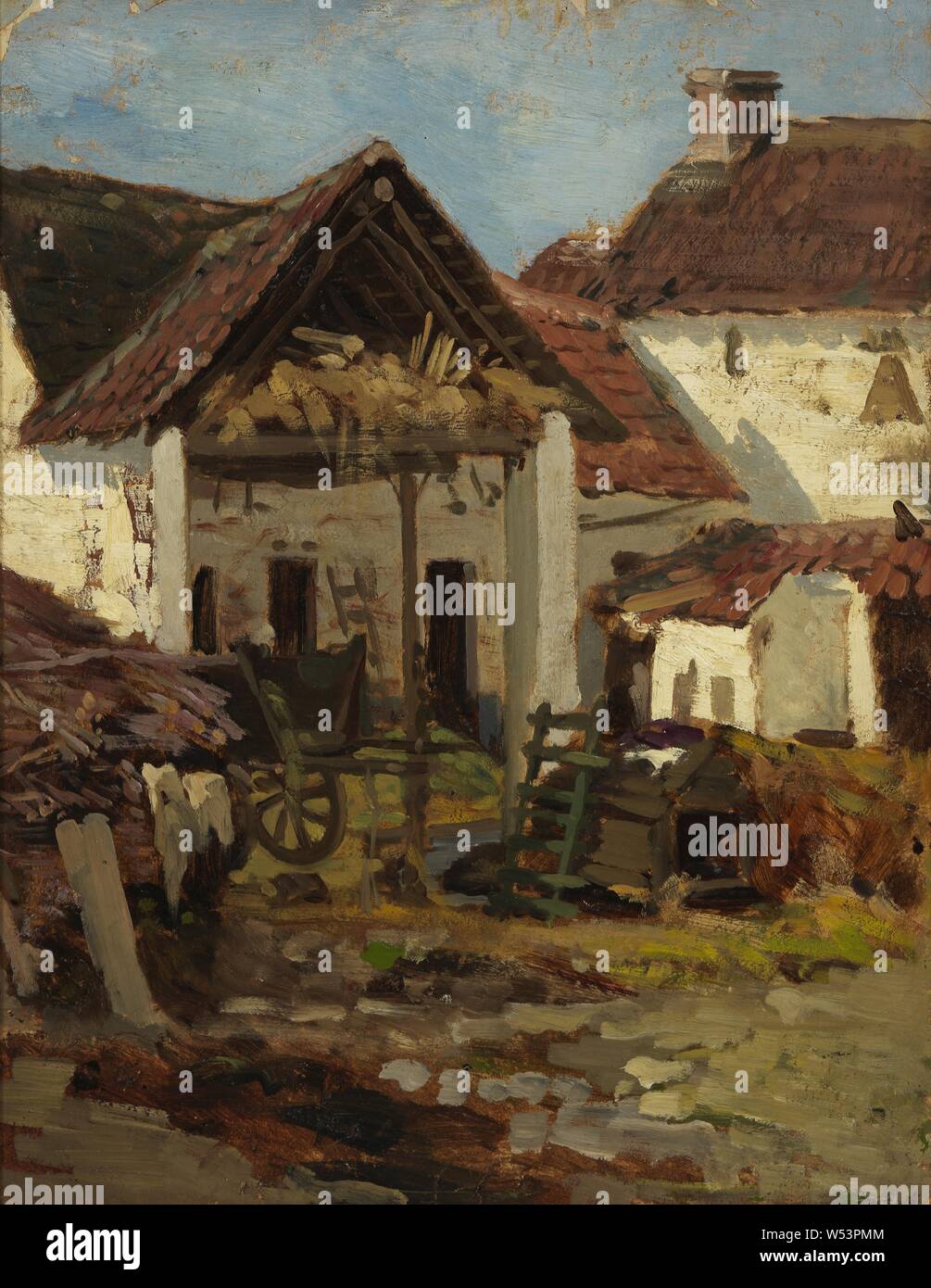 Anna Nordlander, l'arrière-cour, l'étude, l'arrière-cour, peinture, huile sur carton monté sur panneau, hauteur, 35 cm (13,7 po), largeur, 27 cm (10,6 pouces) Banque D'Images