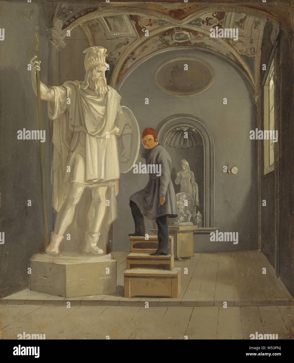Carl Stefan Bennett, le Sculpteur Fogelberg le Studio à Rome, Fogelberg's studio i Rom, peinture, 1831, huile sur toile, hauteur, 42 cm (16,5 po), largeur, 35 cm (13,7 pouces) Banque D'Images