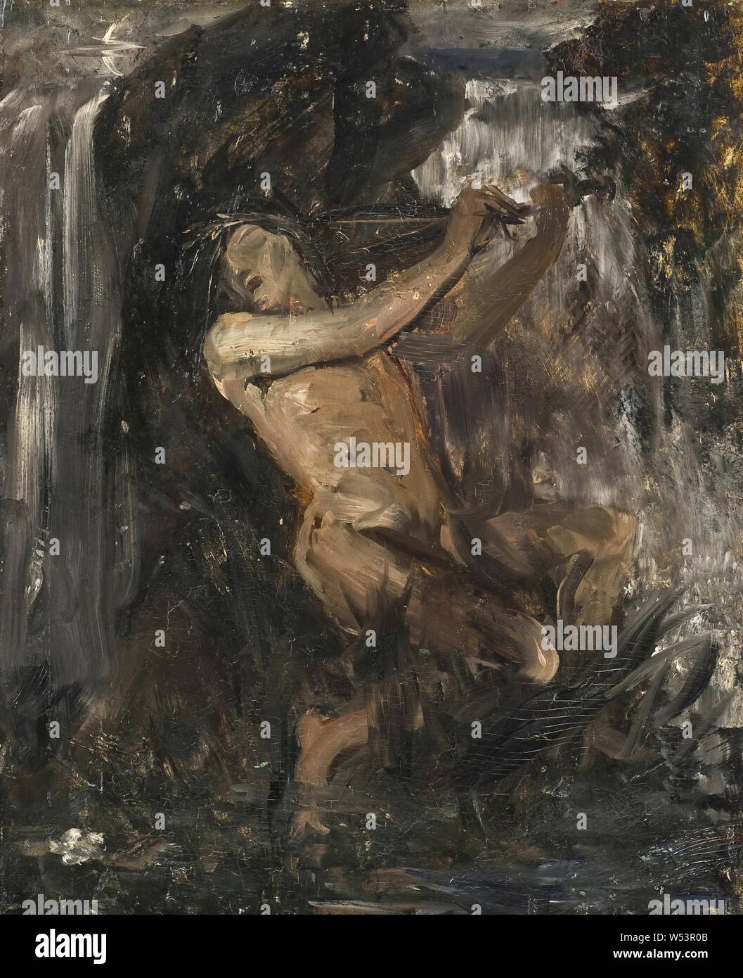 Ernst Josephson, esquisse pour l'eau, Image-objet pour croquis, Näcken NM 1905, peinture, huile sur panneau, hauteur, 47 cm (18,5 pouces), la largeur 37,5 cm (14,7 pouces) Banque D'Images