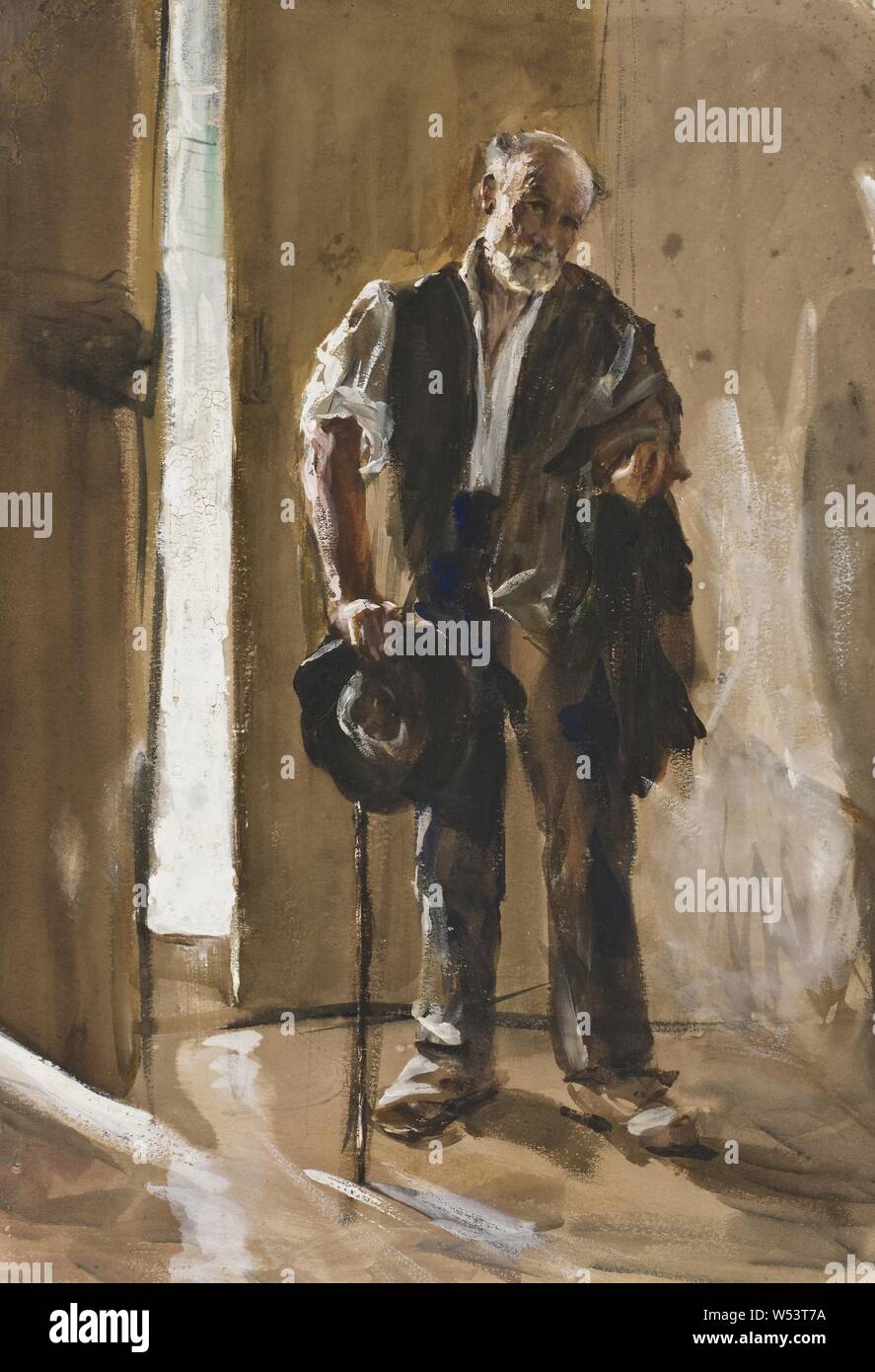 Ernst Josephson, mendiant Espagnol, Espagnol mendiant, peinture, 1882, aquarelle, hauteur, 38 cm (14,9 po), largeur, 26 cm (10,2 pouces) Banque D'Images