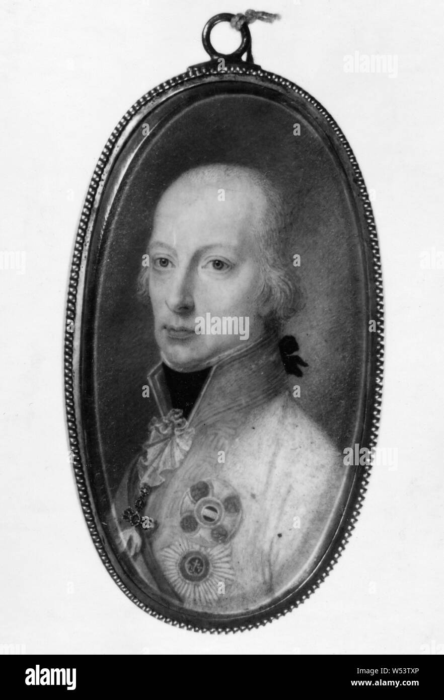 Je suis française, 1768-1835, German-Roman Français II (empereur ?), peinture, gouache, hauteur, 6 cm (2,3 po), largeur, 4 cm (1,5 pouces) Banque D'Images