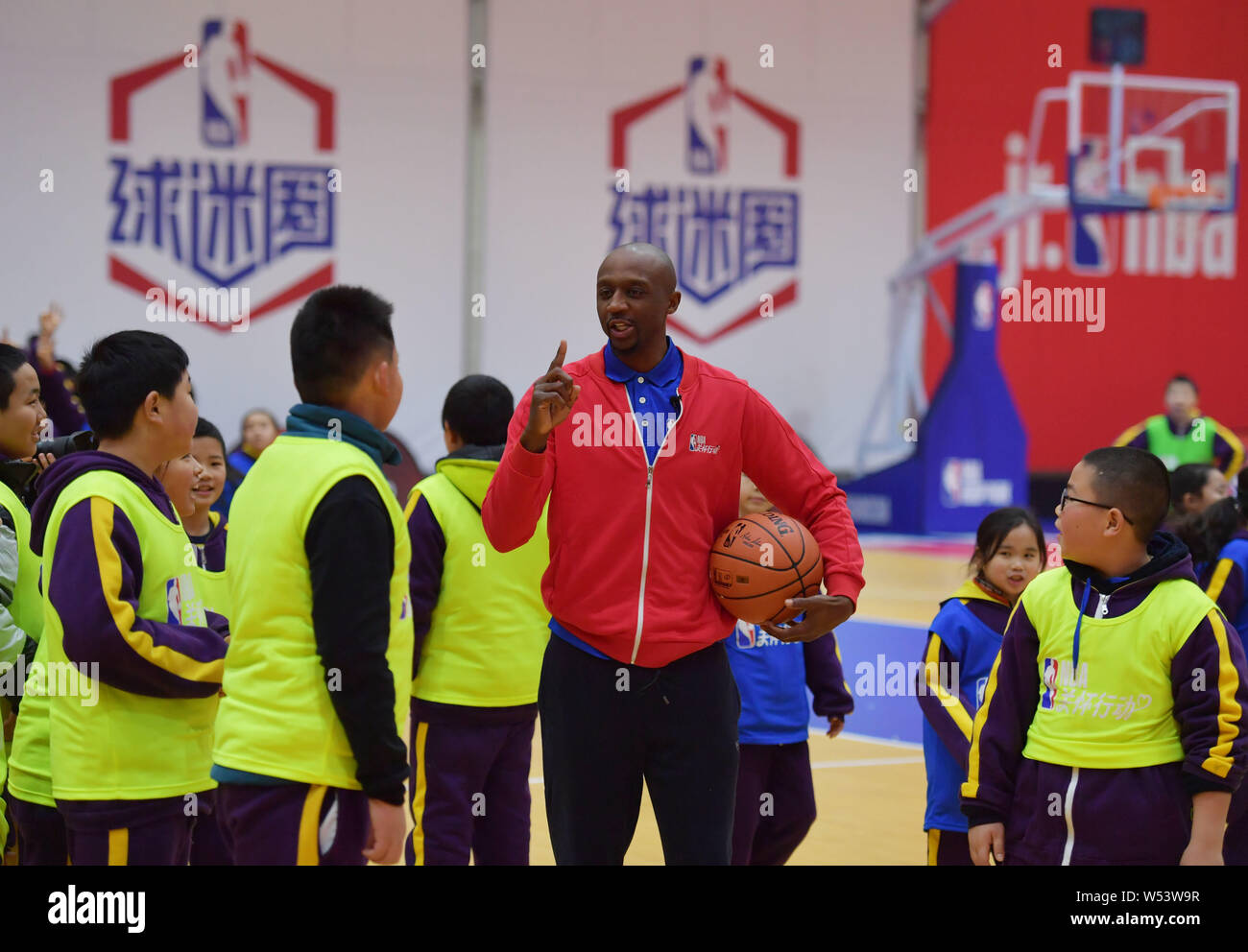 Joueur américain professionnel de basket-ball NBA Jason Terry assiste à un événement de bienfaisance à Changsha city, Hunan province du centre de la Chine, 14 janvier 2019. Banque D'Images