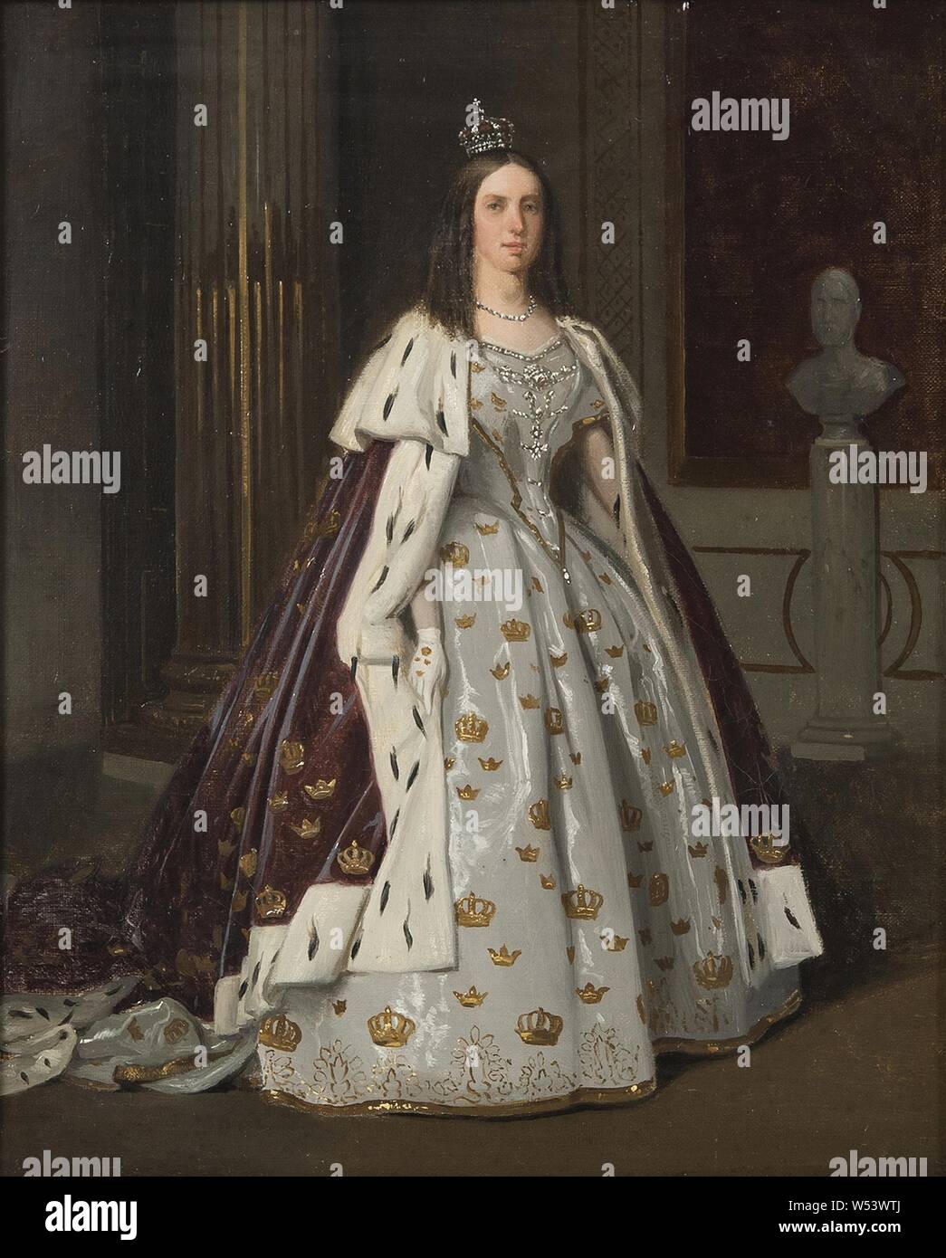 Carl Stefan Bennett, reine Lovisa, Lovisa, 1828-1871, reine, épousa le roi Karl XV, peinture, 1860, huile, hauteur, 40 cm (15,7 po), largeur, 35 cm (13,7 pouces) Banque D'Images
