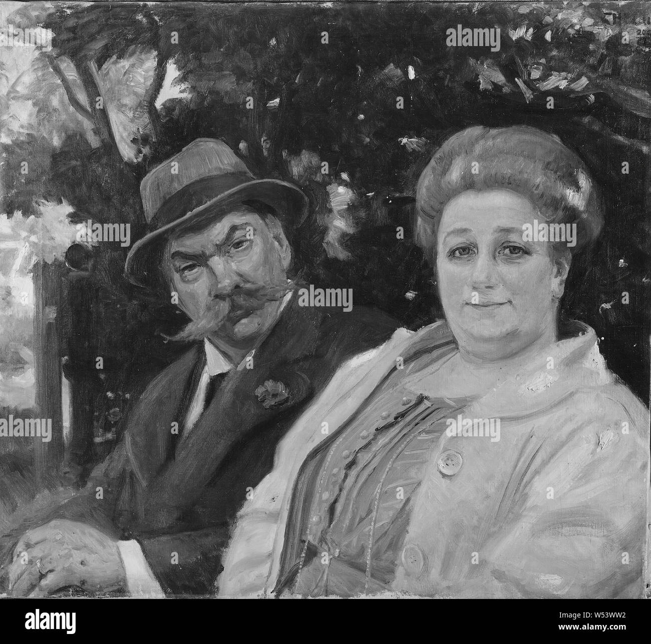 Michael Peter Ancher, Daniel et Fallström Fallström Anna Larsson, Daniel (1858-1937), Auteur, critique de théâtre, marié à 1. Maria Holmström, 2. Anna Larsson, avec sa deuxième épouse, Anna Larsson (1861-1938), peinture, huile sur toile, hauteur, 63 cm (24,8 po), largeur, 70 cm (27,5 pouces) Banque D'Images