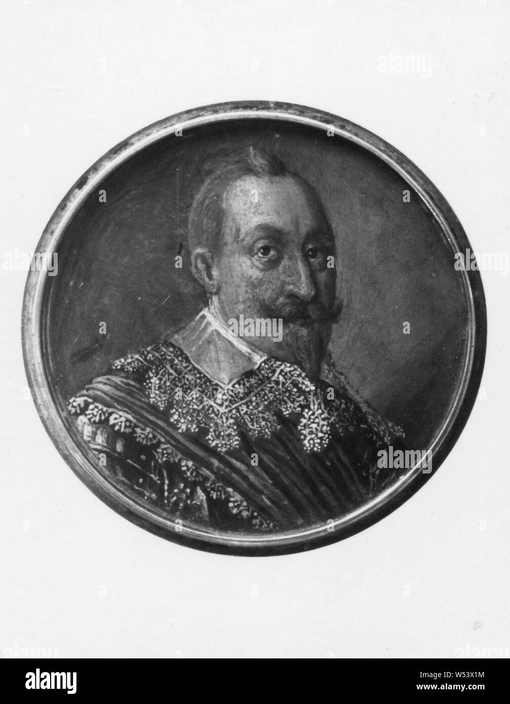 Le roi Gustav II Adolf, Gustav II Adolf (1594-1632), peinture, Gustave II Adolphe de Suède, de l'huile sur la plaque, hauteur, 4,5 cm (1,7 po), Largeur, Inscription, Gustave-adolphe DG, Svecorum s, et Van, Rex, J. G.L.F, MDC XXXI, un tergo Banque D'Images