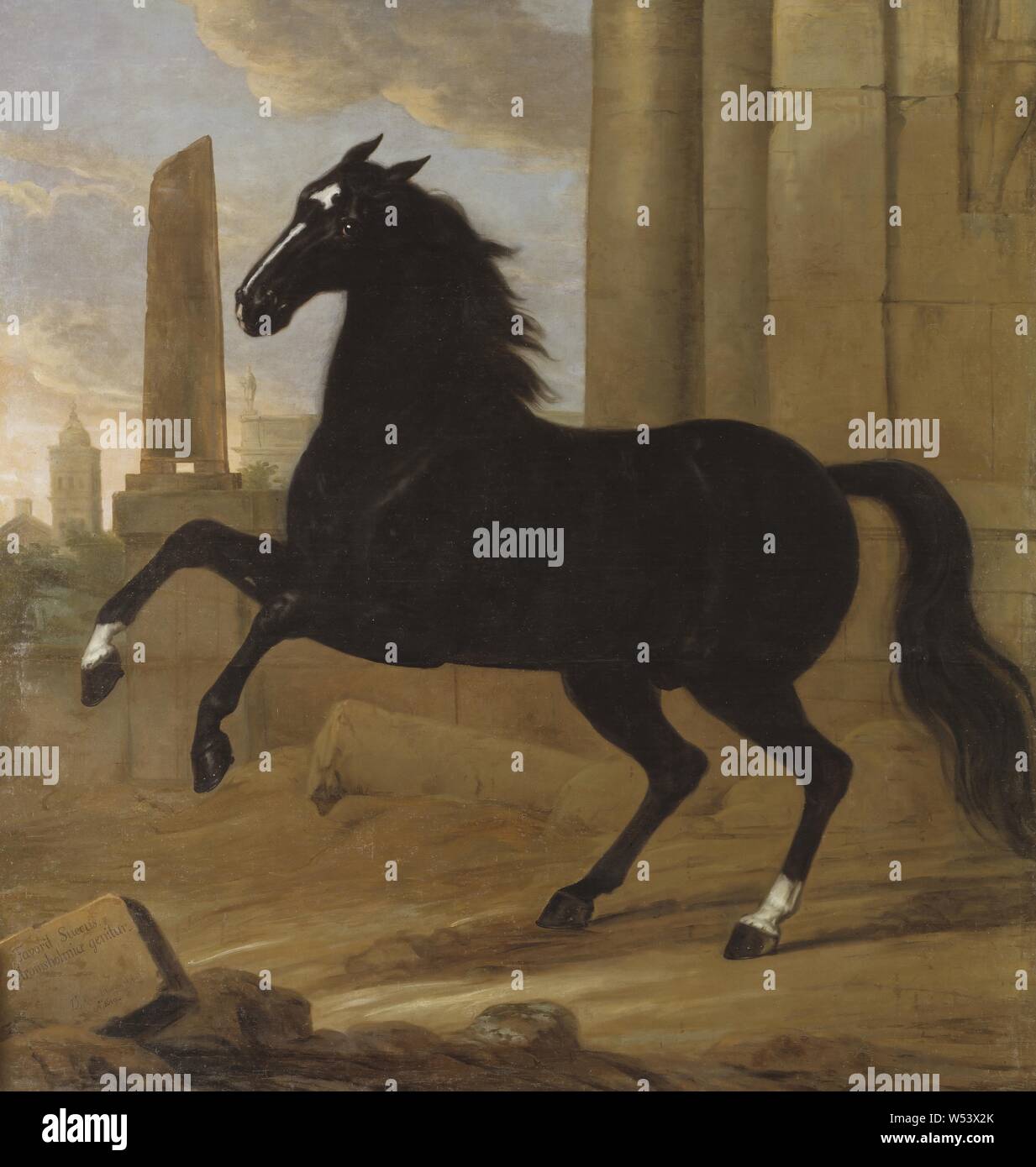 David Klöcker Ehrenstrahl, favori, l'un des King Karl XI de l'équitation, l'un des King Karl XI, l'équitation, la peinture, l'art animalier, 1689, huile, hauteur, 270 cm (106,2 pouces),, largeur, 275 cm (108,2 pouces), signé Banque D'Images