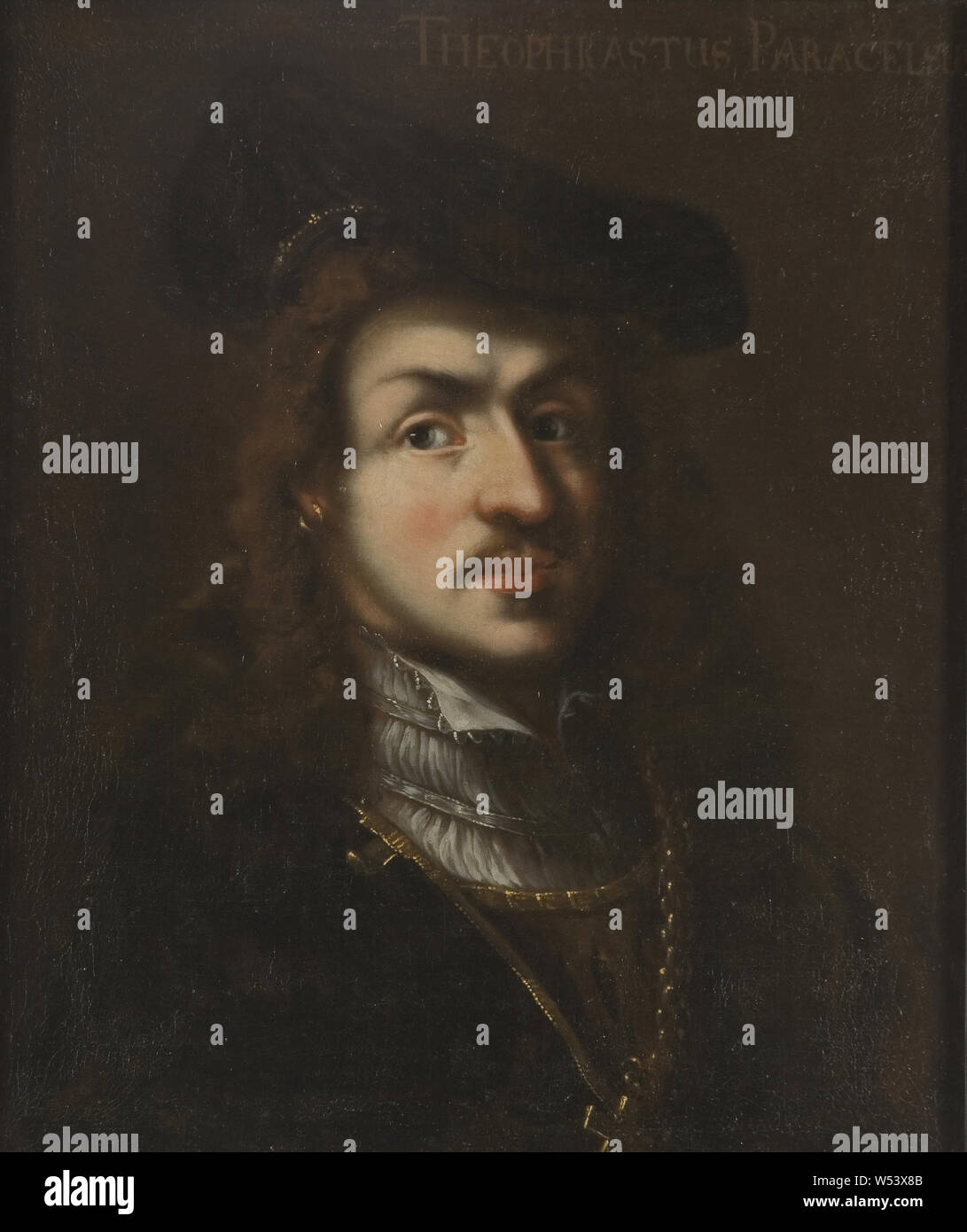 Theophrastus Bombastus von Hohenheim, appelé Paracelcus, von Hohenheim, appelé Paracelse Teofrastus, 1493-1541, peinture, Paracelse, l'huile, hauteur, 60 cm (23,6 po), largeur, 51 cm (20 pouces) Banque D'Images