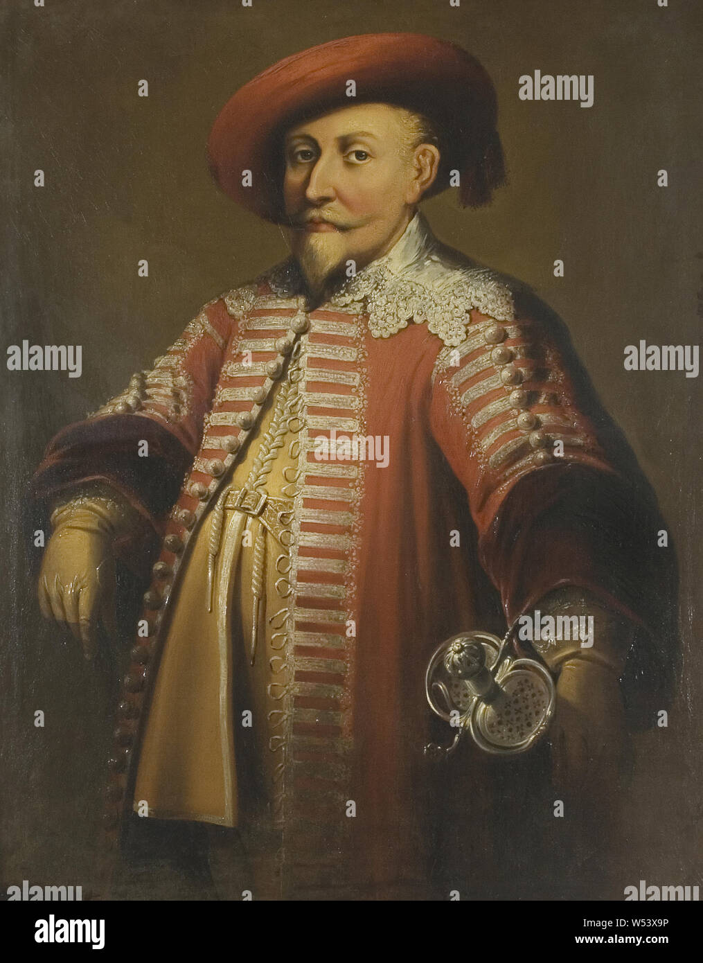 Le roi Gustav II Adolf, Gustav II Adolf, 1594-1632, Roi de Suède, peinture, Gustave-adolphe de Suède, d'huile, de hauteur, 108 cm (42,5 po), largeur, 86 cm (33,8 pouces), signée, Rembrandt, faux Banque D'Images
