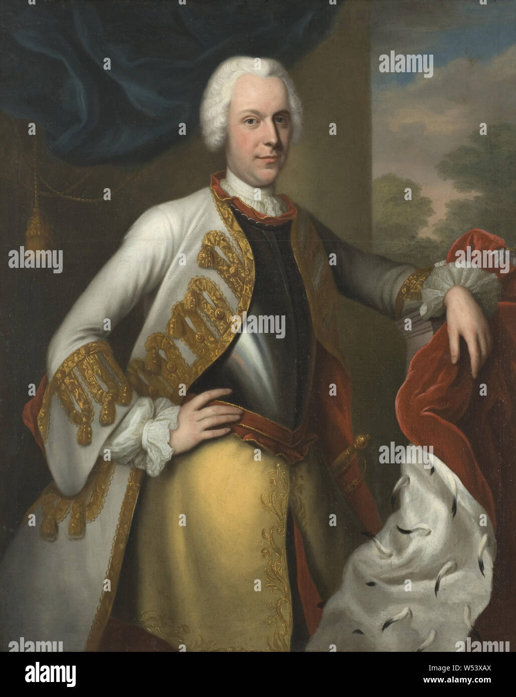 Après Balthasar Denner, Le Roi Adolf Fredrik, huile sur toile, hauteur, 120 cm (47,2 po), largeur, 100 cm (39,3 pouces) Banque D'Images