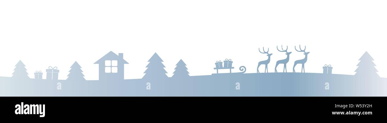 Frontière avec l'hiver noël lumineux cadeaux rennes et sapins vector illustration EPS10 Illustration de Vecteur