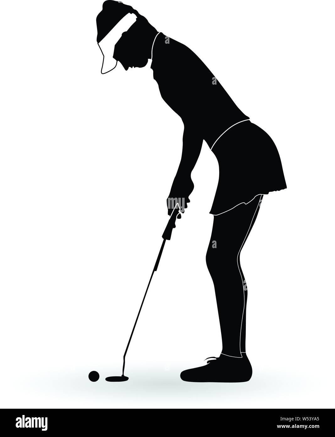 Joueur de golf femme Illustration de Vecteur