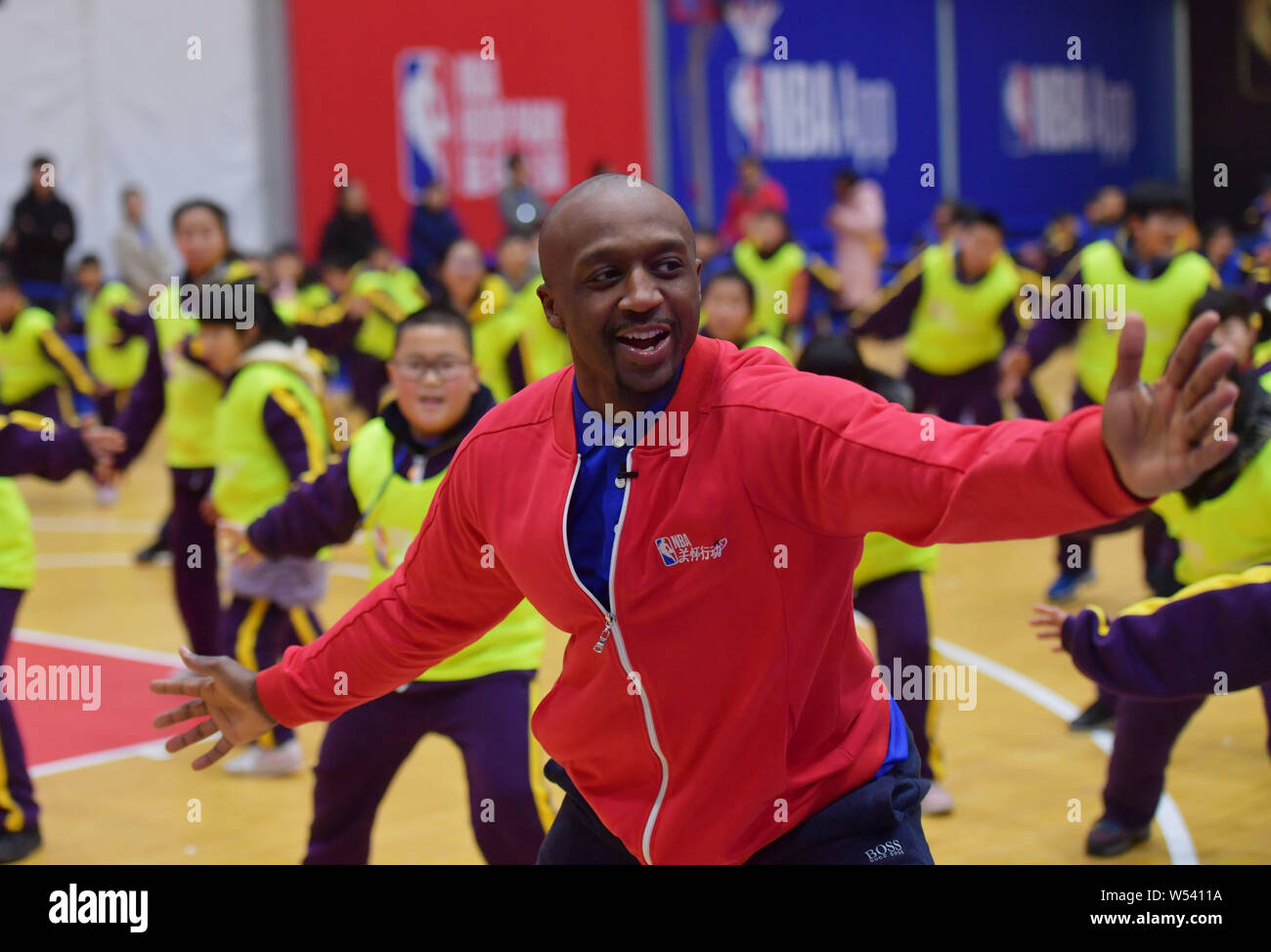Joueur américain professionnel de basket-ball NBA Jason Terry assiste à un événement de bienfaisance à Changsha city, Hunan province du centre de la Chine, 14 janvier 2019. Banque D'Images