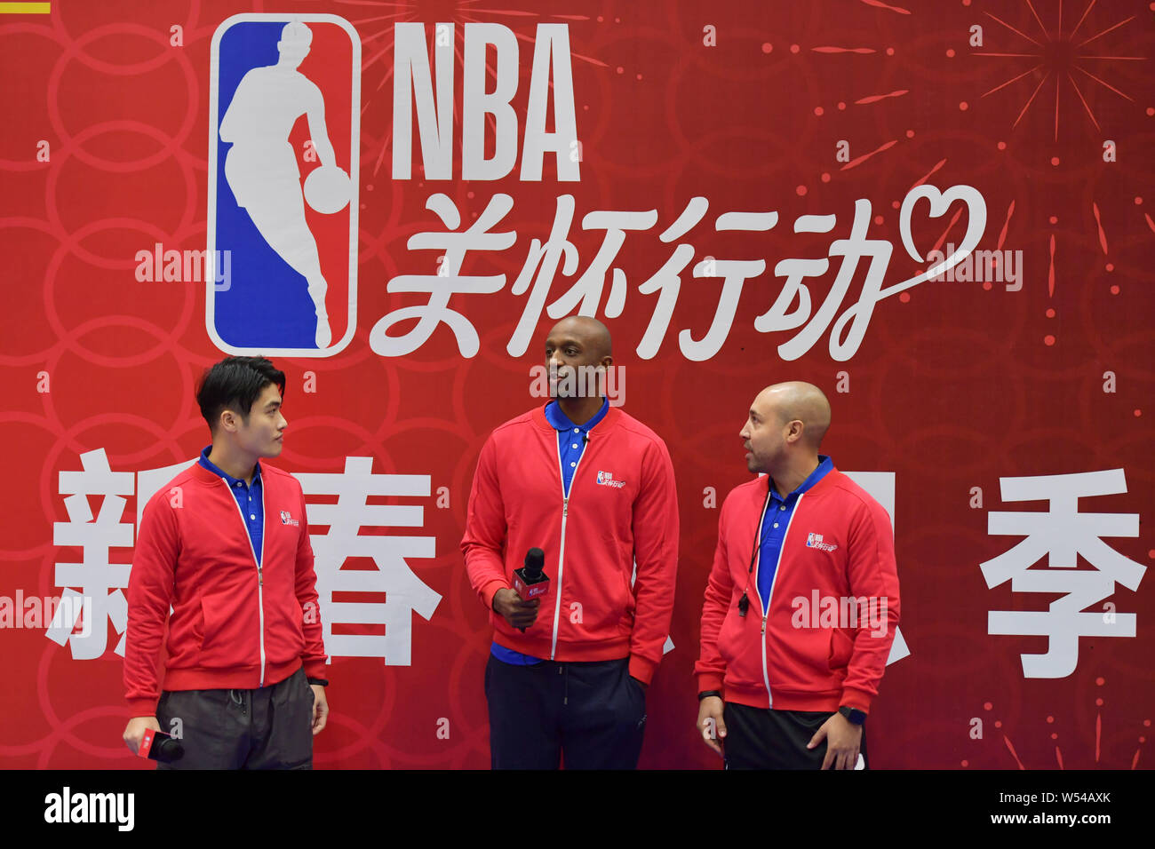 Joueur américain professionnel de basket-ball NBA Jason Terry assiste à un événement de bienfaisance à Changsha city, Hunan province du centre de la Chine, 14 janvier 2019. Banque D'Images