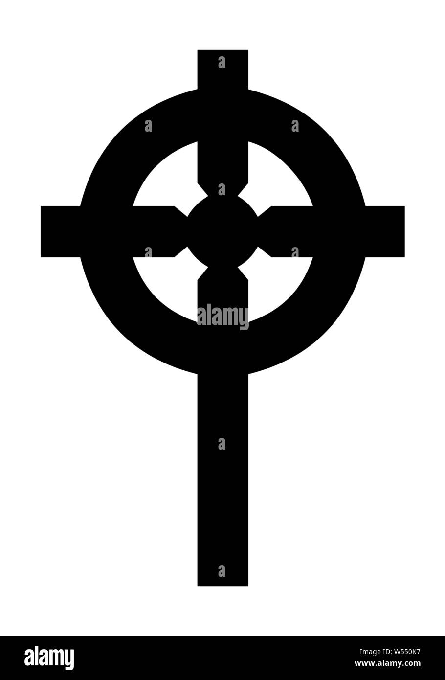 Croix celtique sombre silhouette Illustration de Vecteur