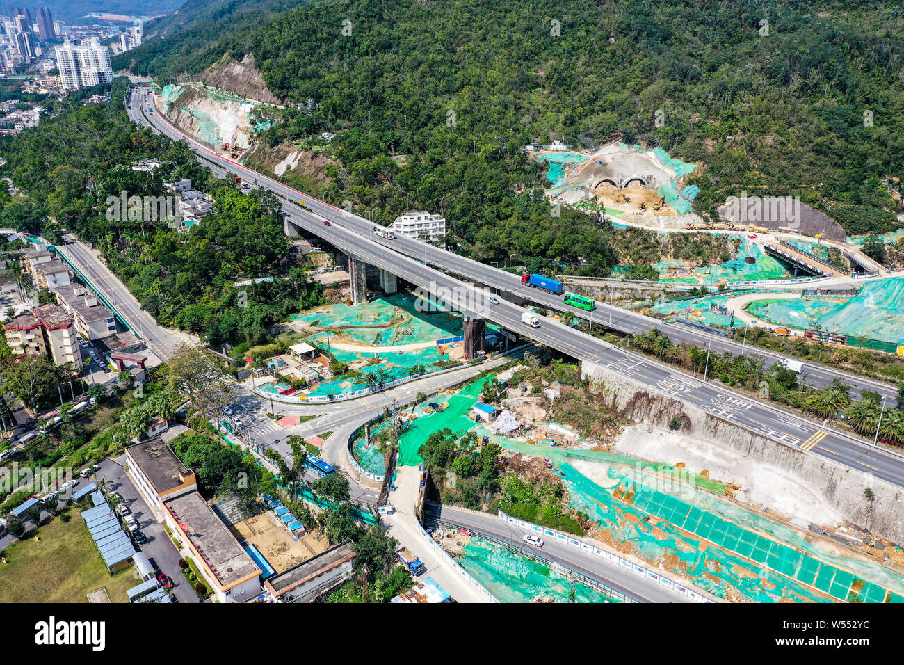 Une vue aérienne de la Zone de libre-échange du port de Yantian dans la ville de Shenzhen, province du Guangdong en Chine du sud, le 22 février 2019. L'Econom spéciale de Shenzhen Banque D'Images